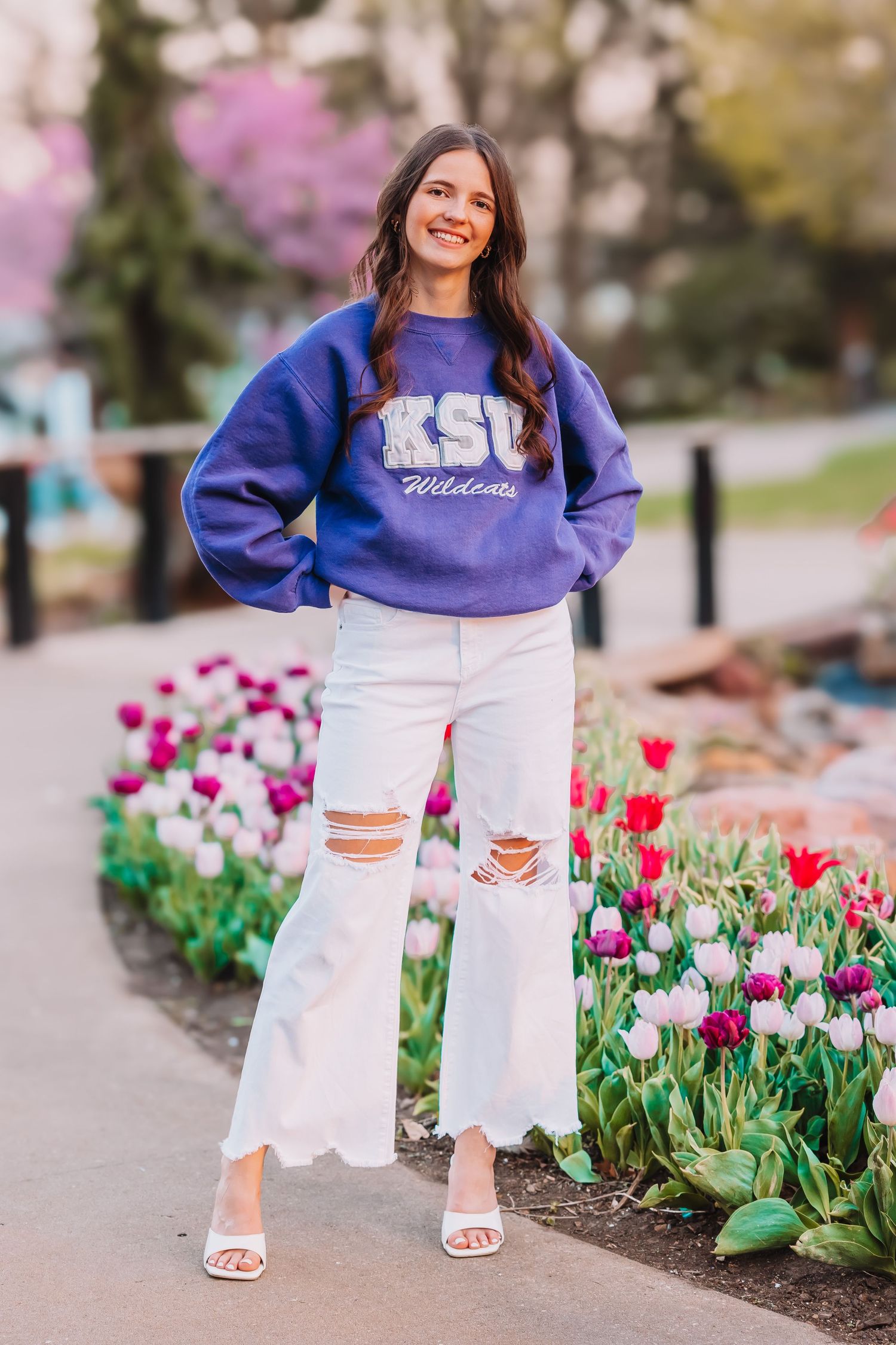 Ted Ensley Gardens Tulip Festival Topeka KS Kansas Senior Photos Girl