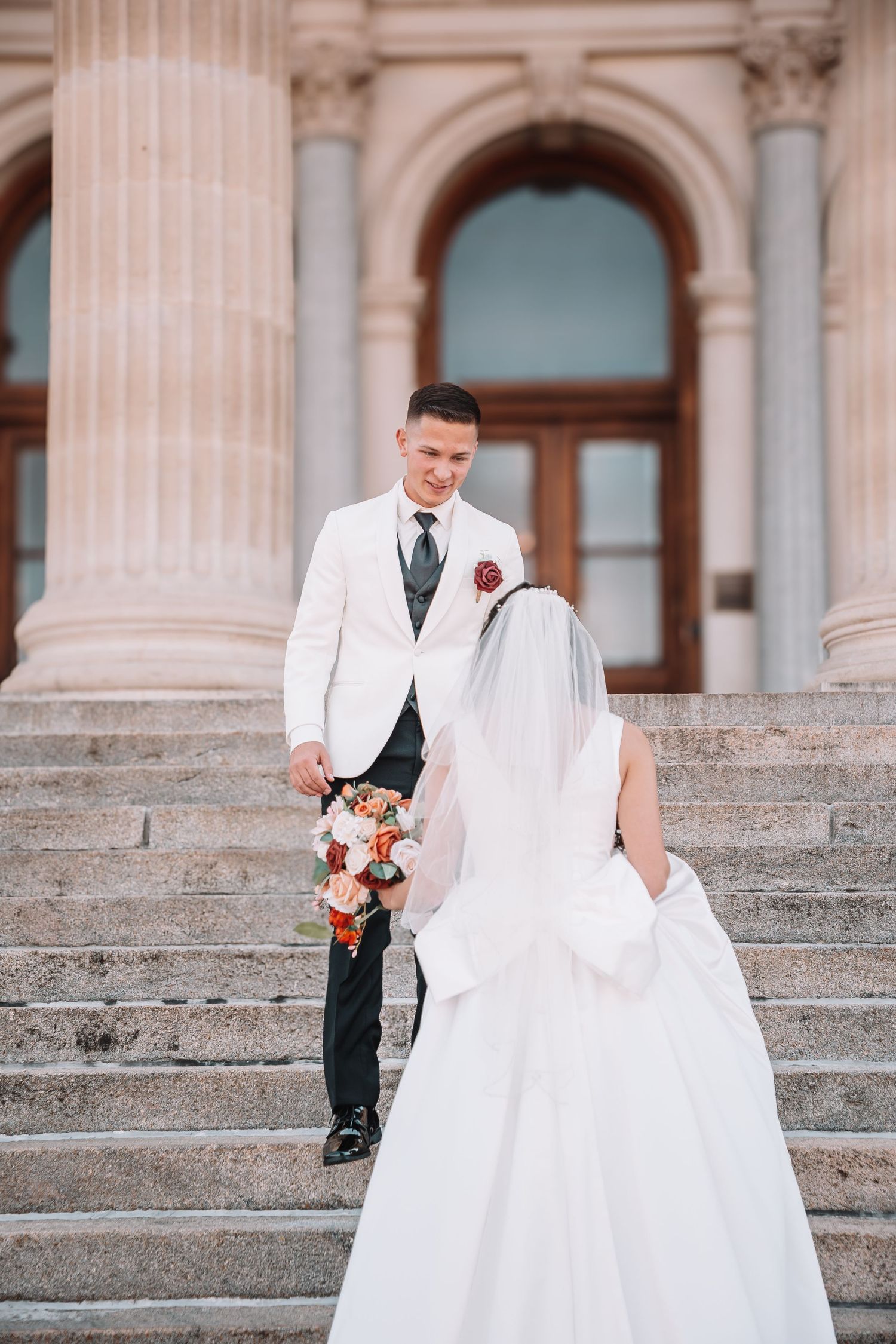 Topeka Capitol Wedding Portraits