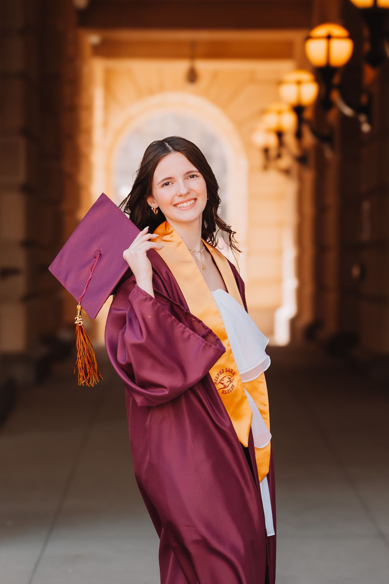 Topeka KS Kansas Capitol Silver Lake Graduate Cap and Gown Photos