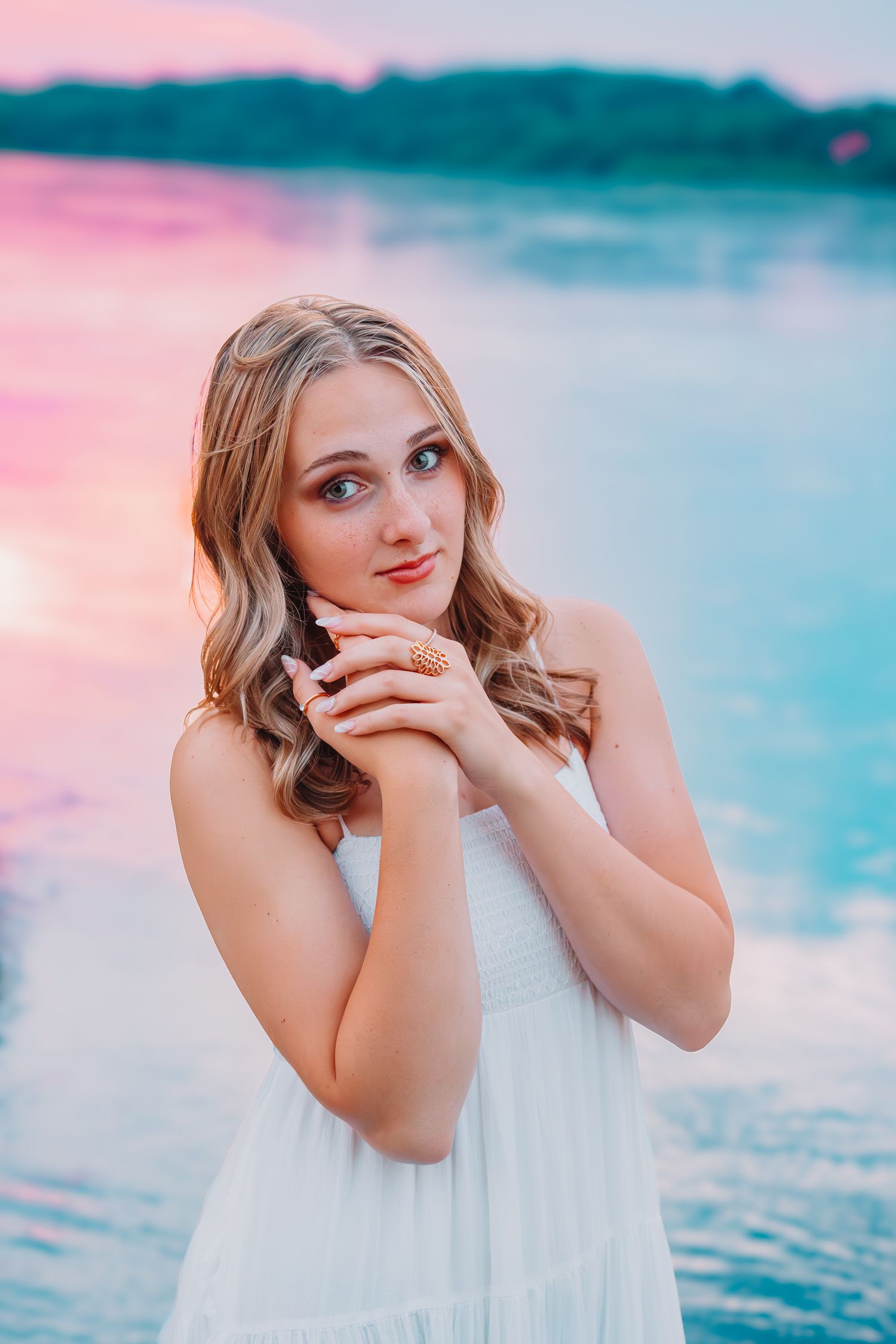 Kaw Valley State Park Water senior photos girl Topeka KS Kansas colorful