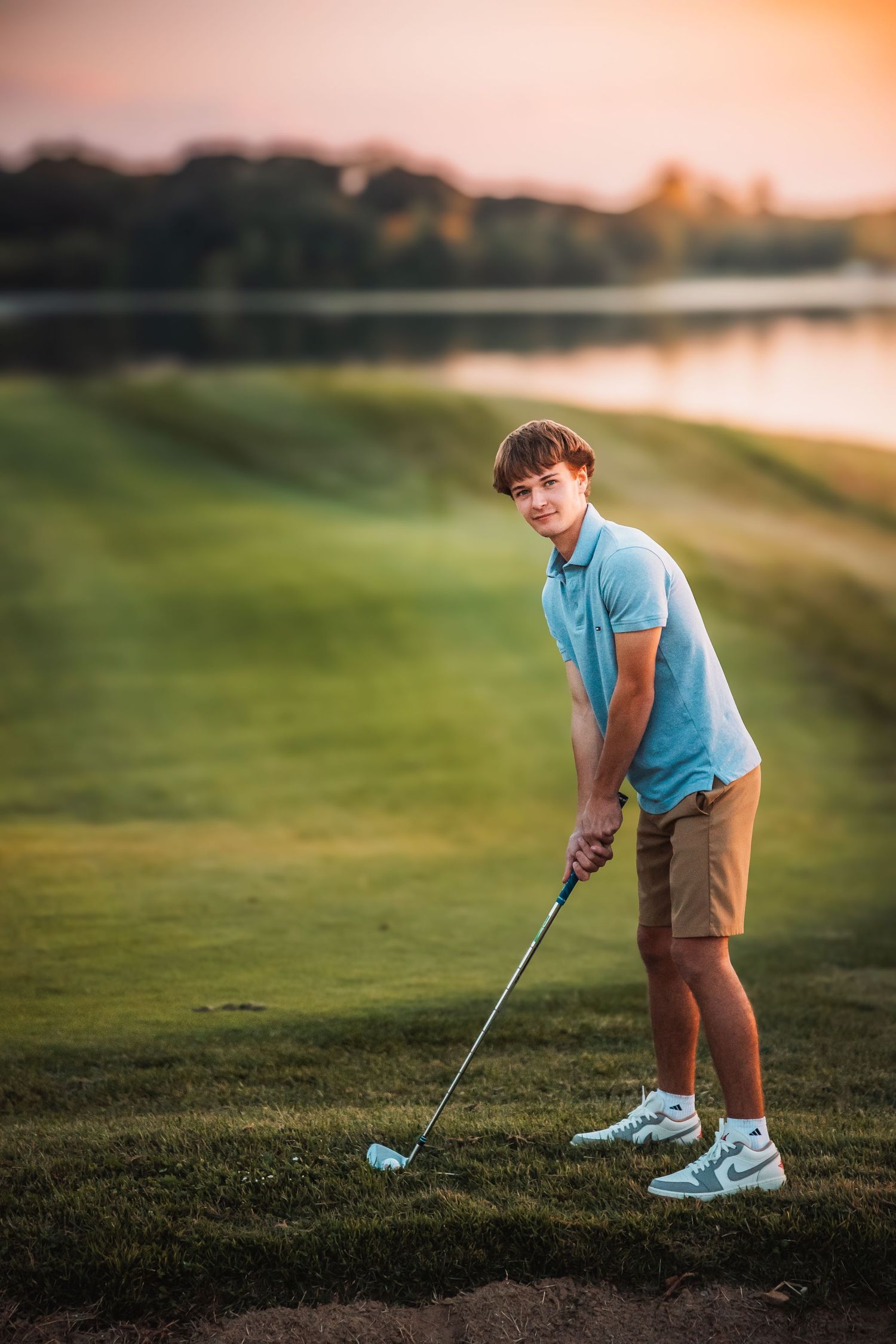 Senior Photo boy Topeka KS Summer Golf