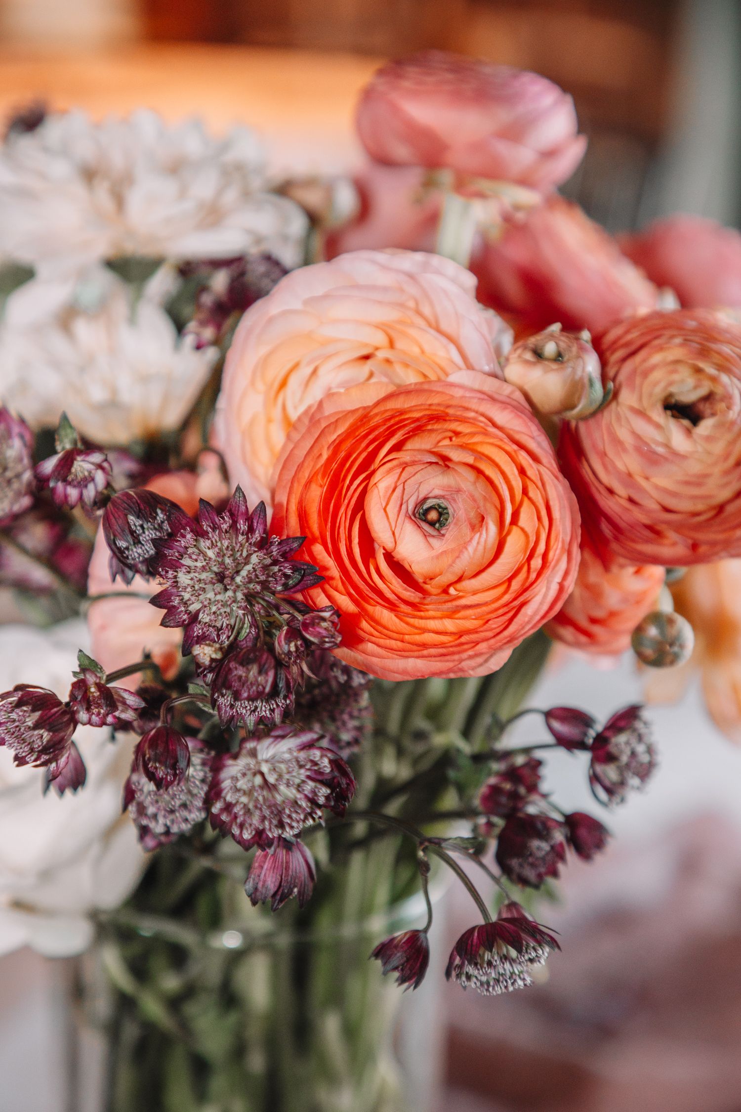 Wedding Details Sentimental in Topeka, Kansas at the Brownstone.  Flowers. Bright Bouquets. Green and Pink.