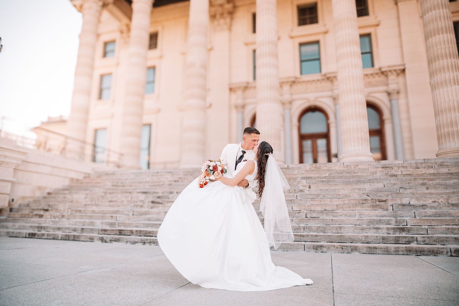 Topeka Capitol Wedding Portraits