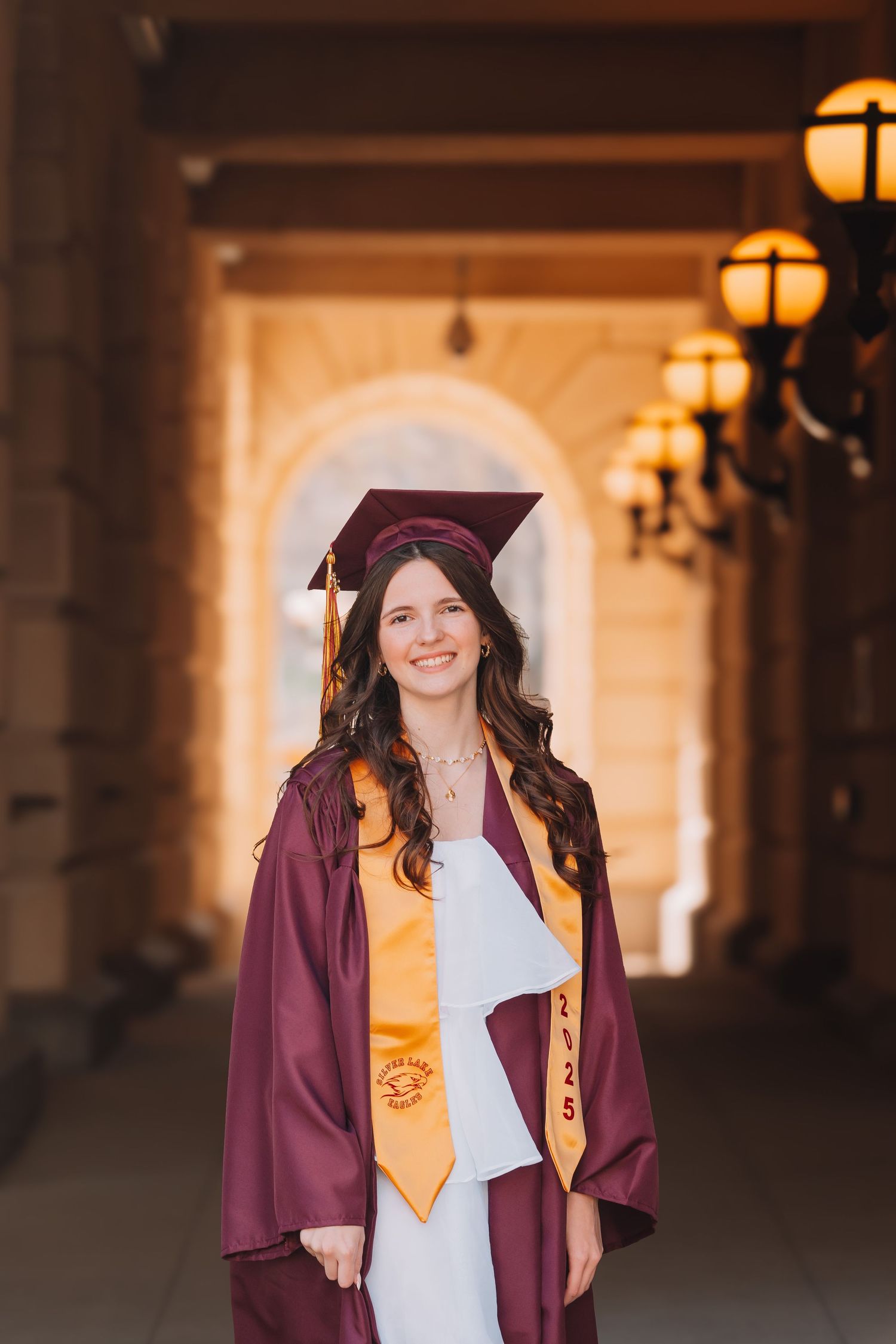 Cap and Gown photos spring Capitol Topeka KS Kansas Silver Lake