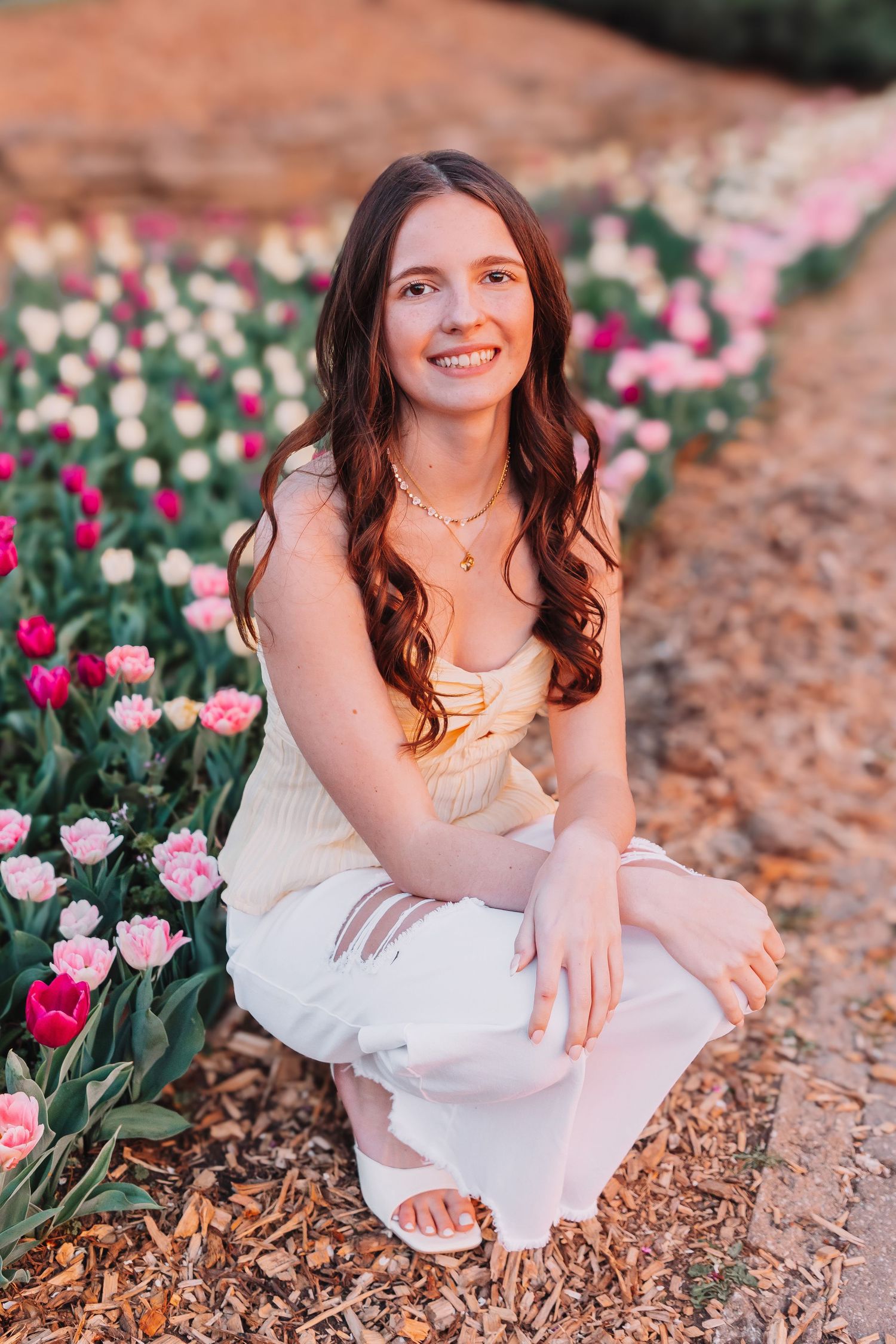 Ted Ensley Gardens Tulip Festival Topeka KS Kansas Senior Photos Girl