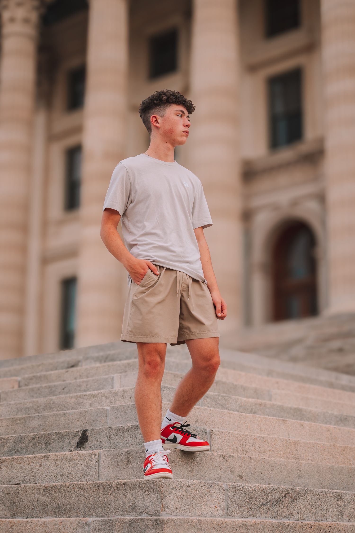boy senior photos Topeka KS Kansas Capitol