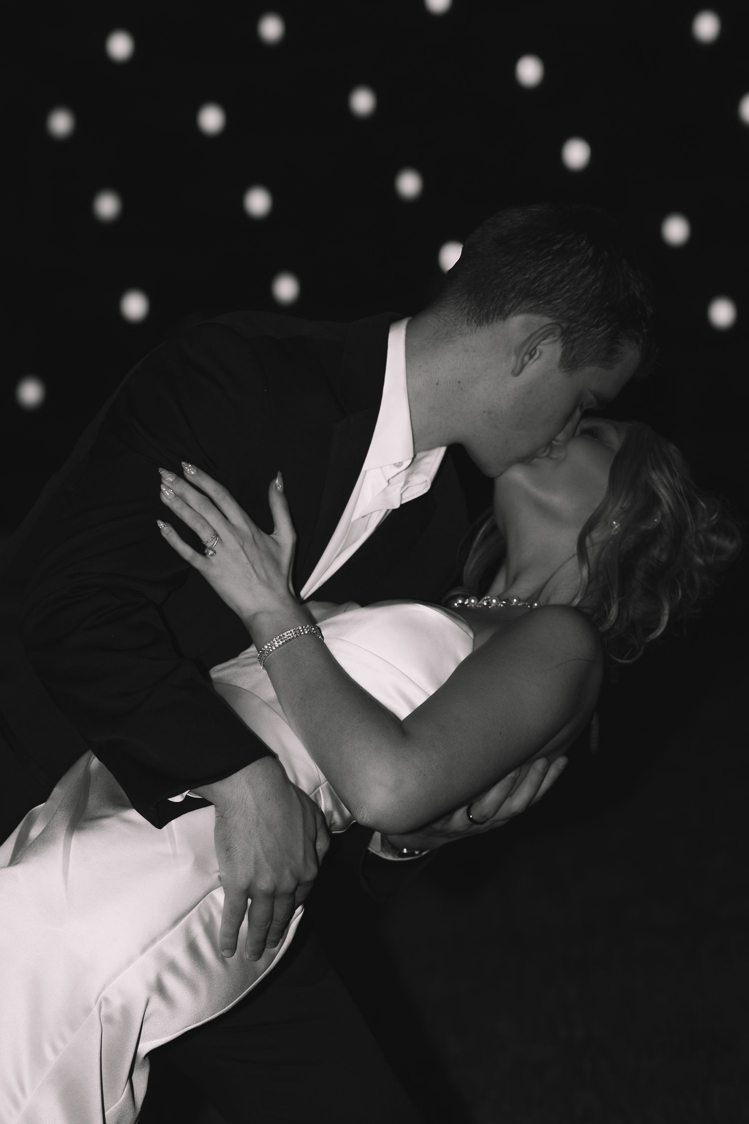 Romantic photo of bride and groom. Wedding photos in Topeka, KS.