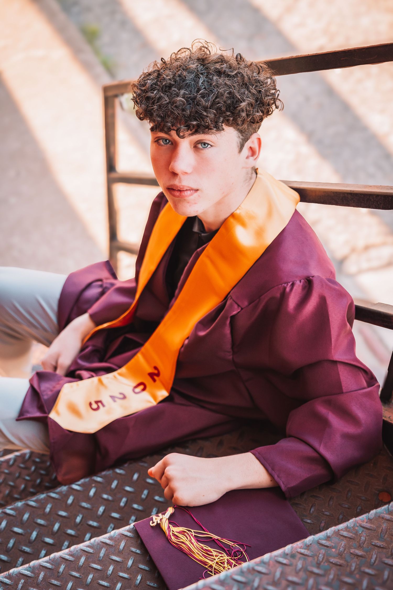 NOTO Senior Photos Boy Cap and Gown Topeka KS Kansas