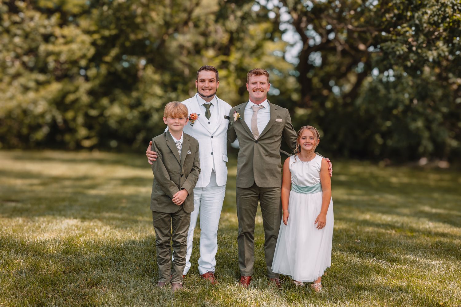 Family Photo at wedding at The Brownstone, Topeka, KS.