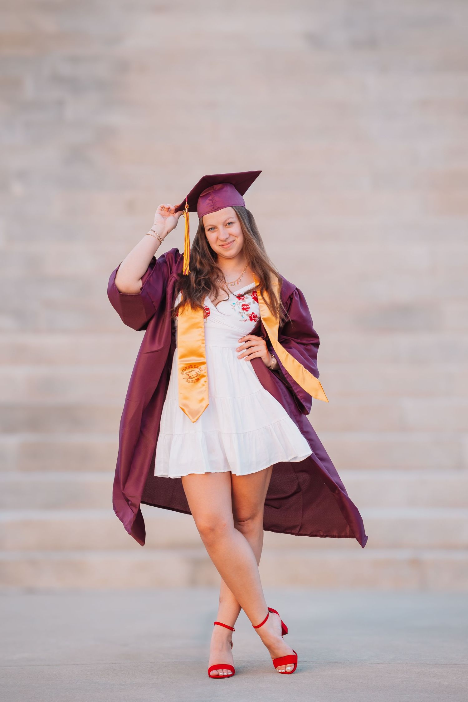 Cap and Gown Graduate Photos Topeka KS Kansas Capitol