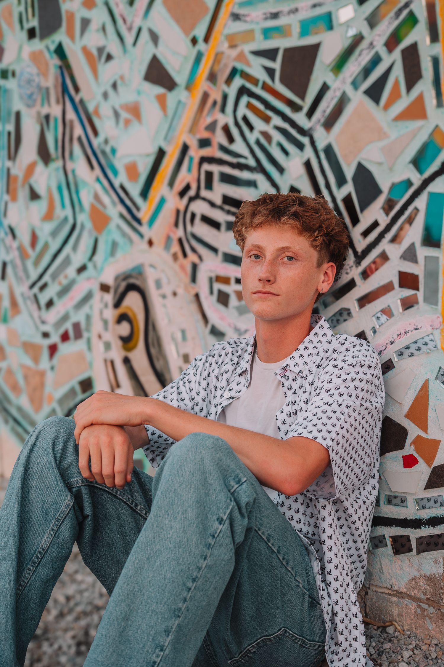 summer senior photos boy Topeka KS Kansas Topeka High School
