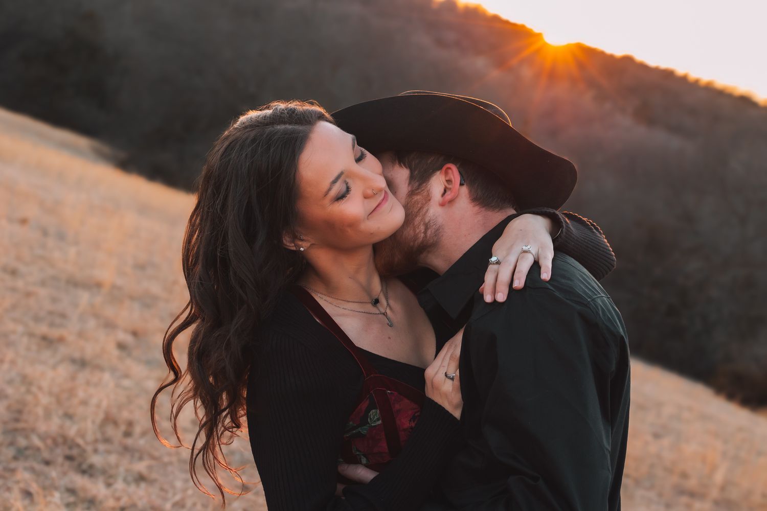 Couple's photo romantic golden hour - Topeka KS.