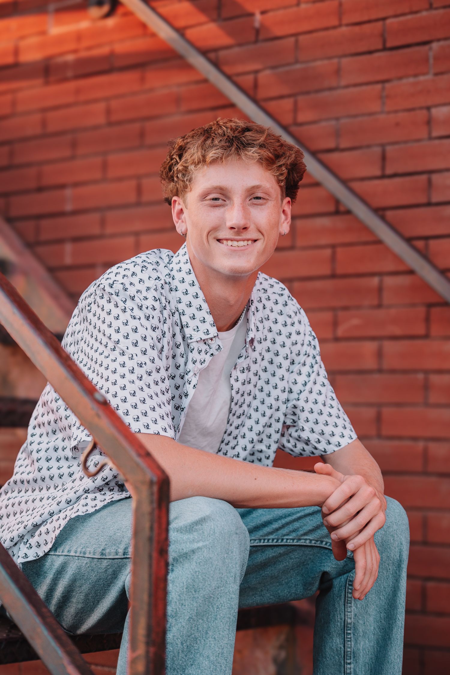 summer senior photos boy Topeka KS Kansas Topeka High School