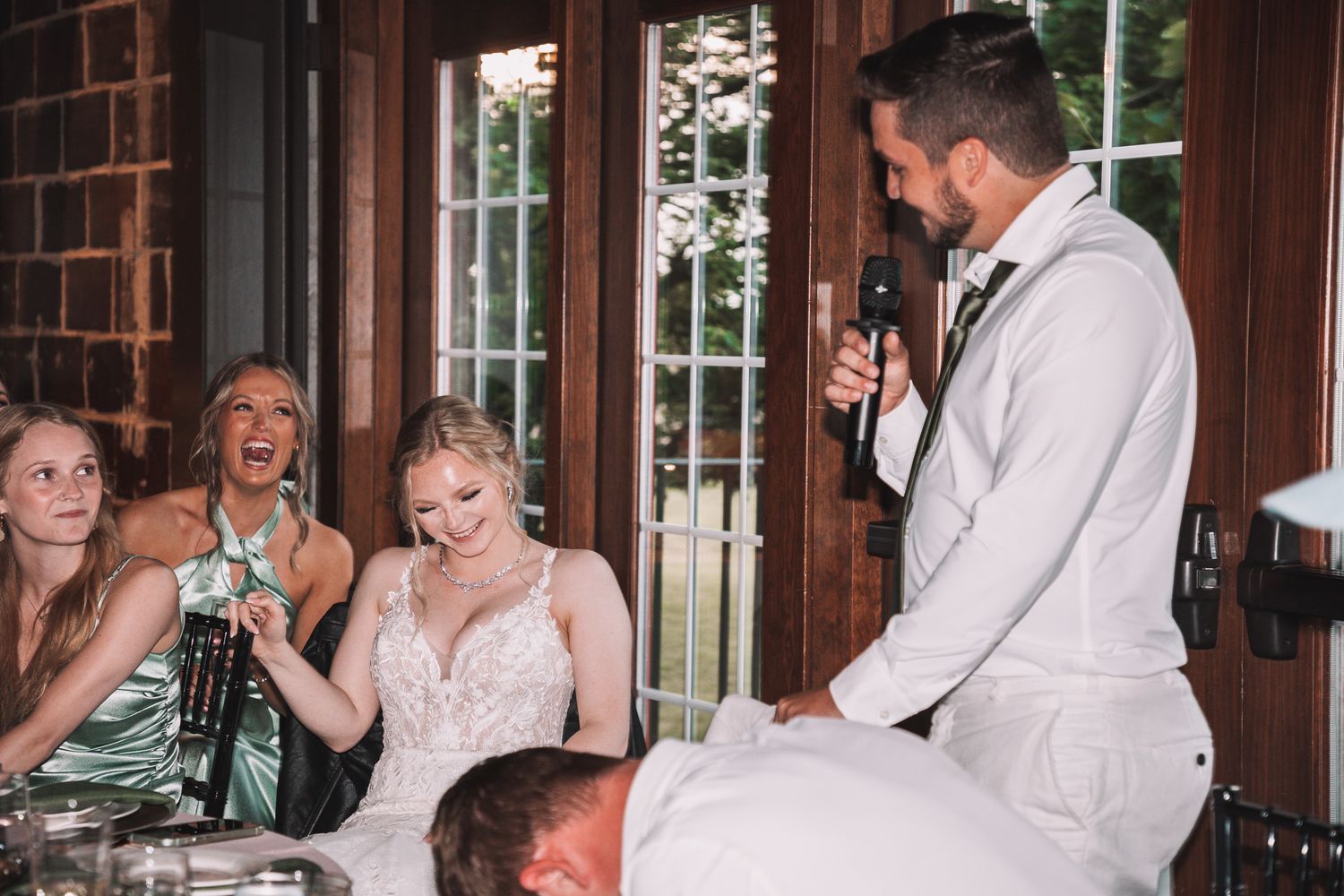 Wedding Reception party in Kansas at the Brownstone.
