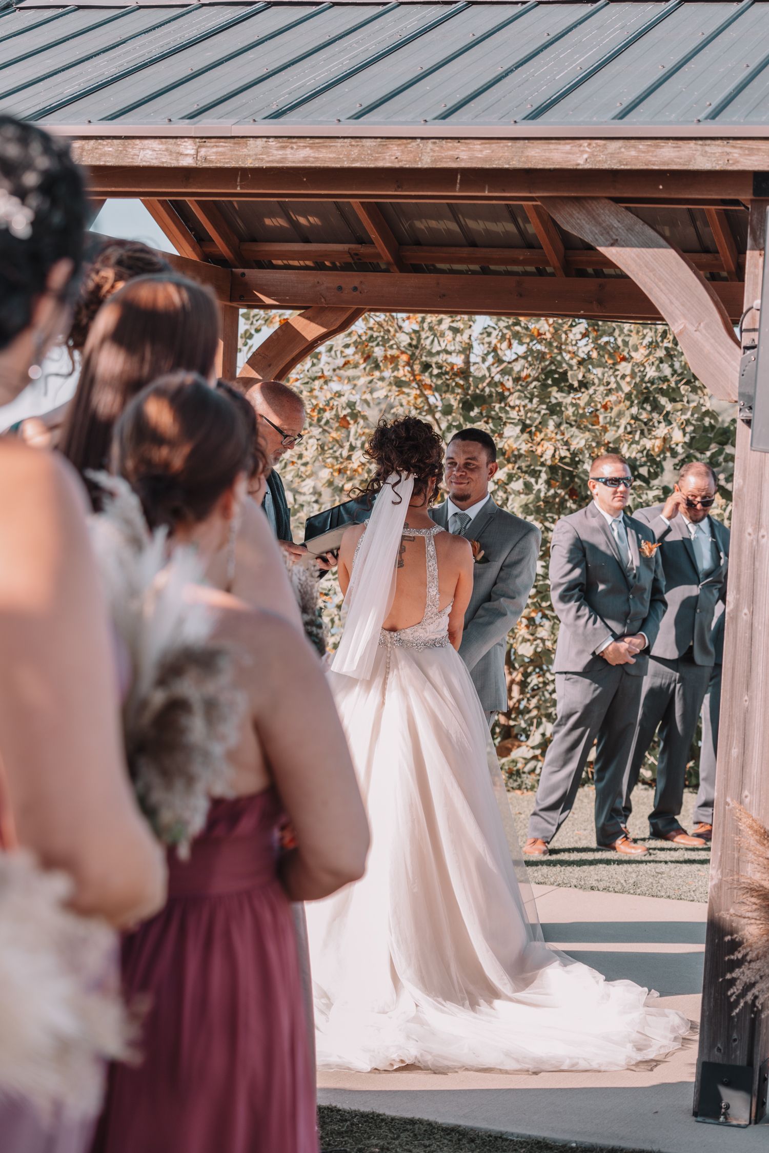 Wedding Ceremony at Willow's Bend. Kansas.