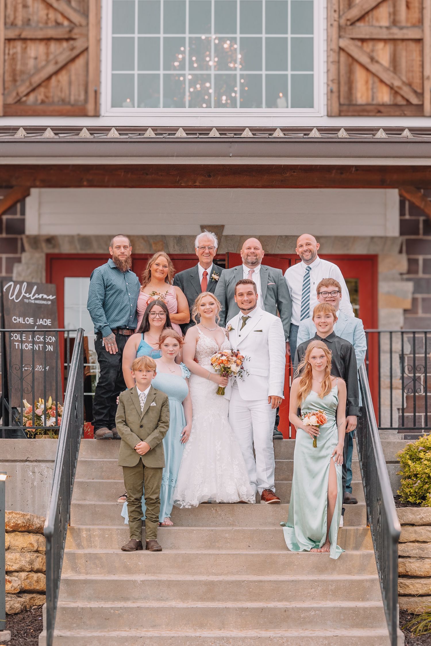 Family Photo at wedding at The Brownstone, Topeka, KS.