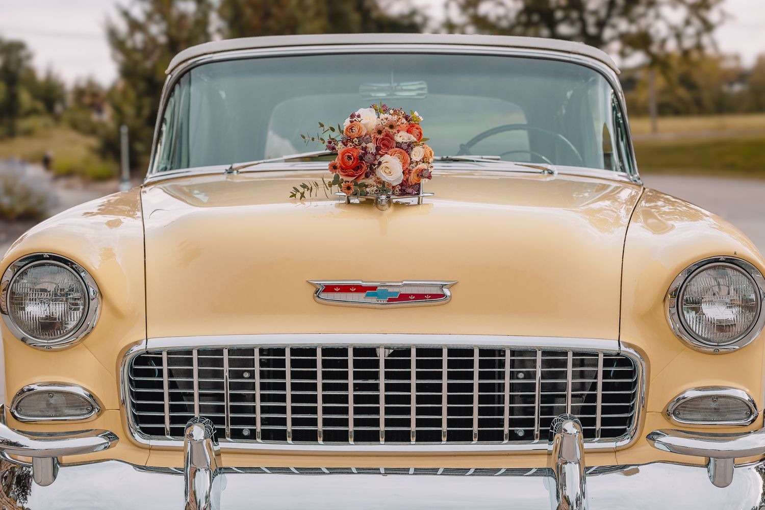Wedding Details Sentimental in Topeka, Kansas at the Brownstone.  Vintage car getaway.