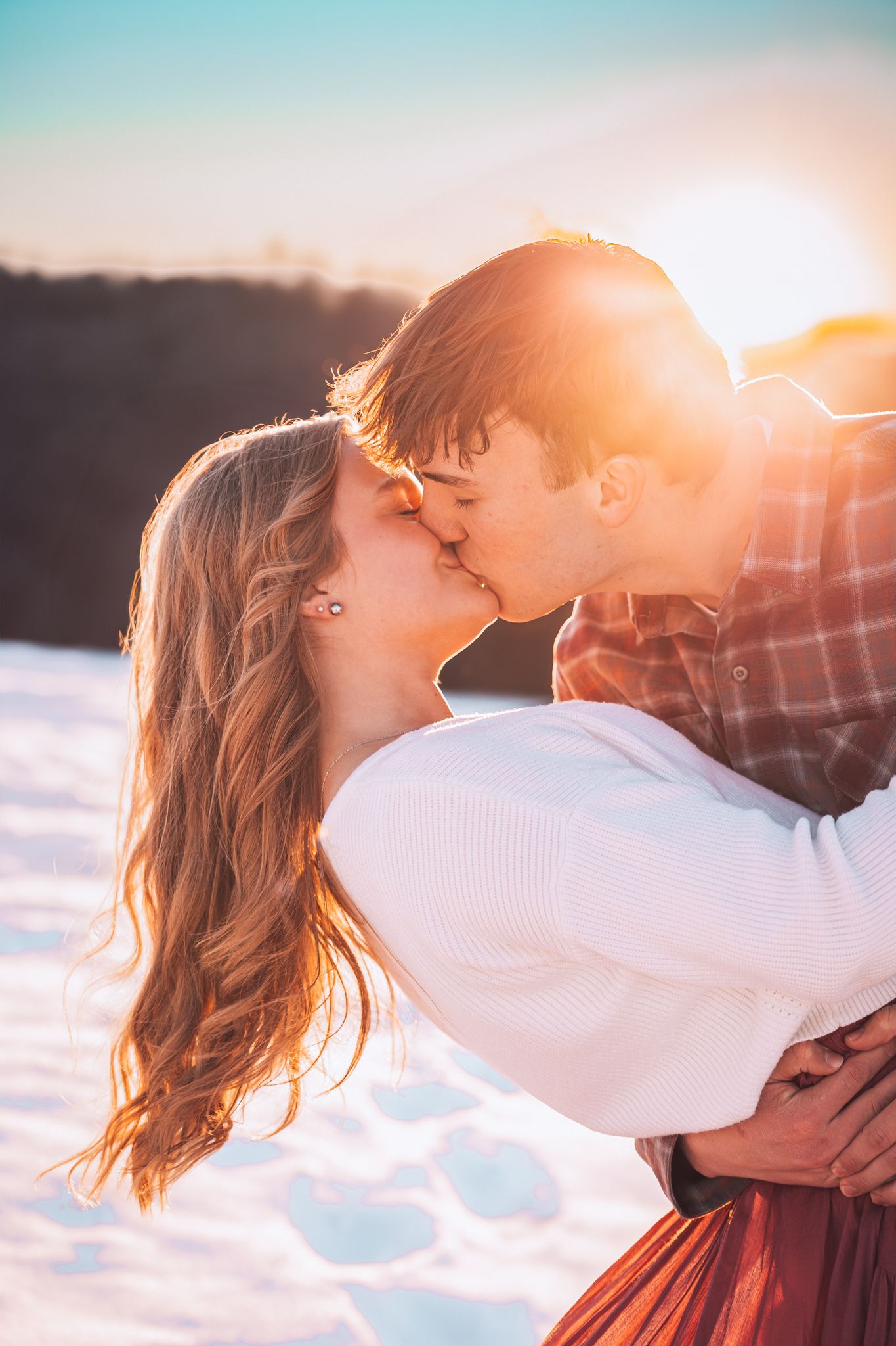 Snowy Couples photos Topeka KS Cedar Crest