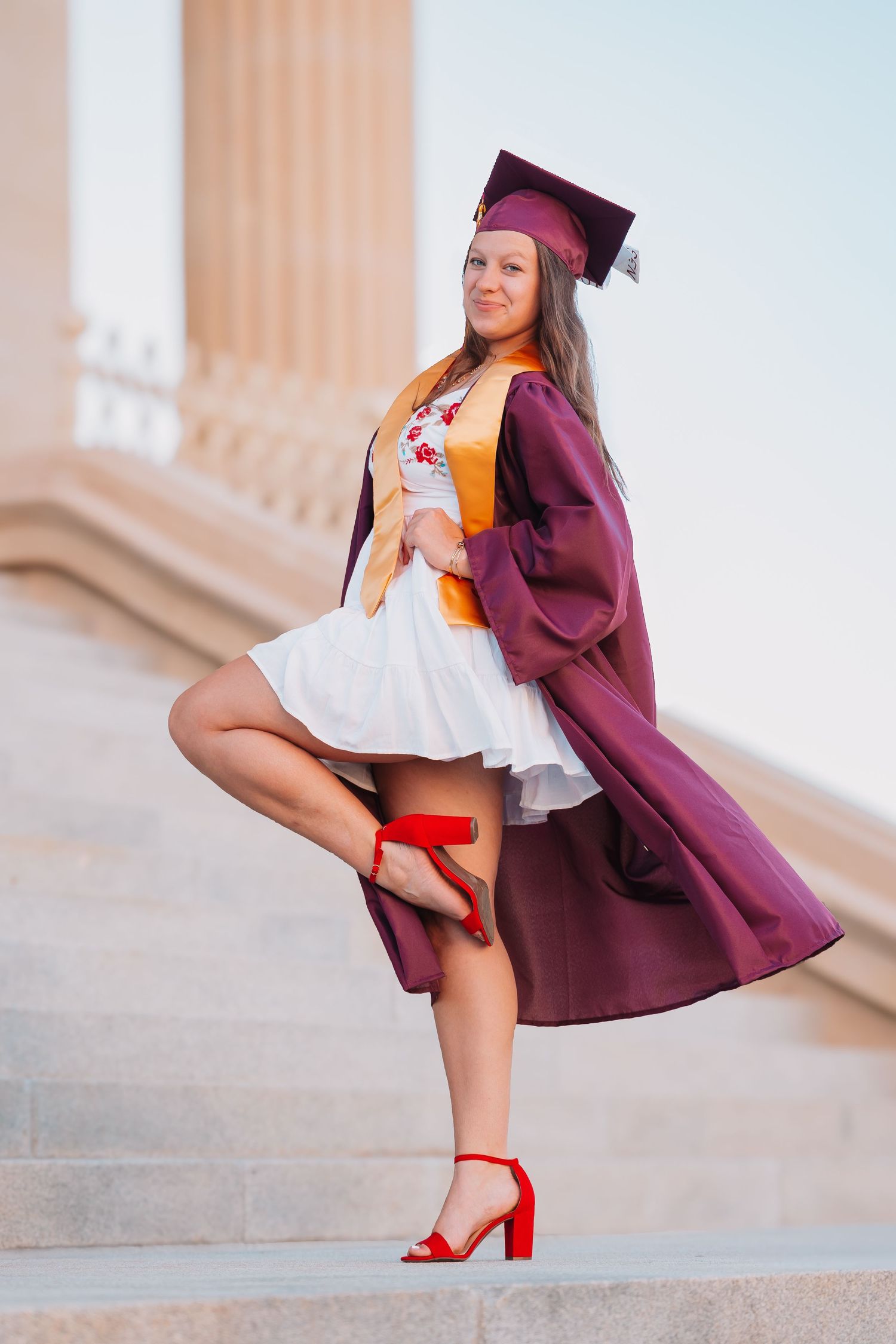 Cap and gown photos Topeka KS Kansas Capitol Silver Lake