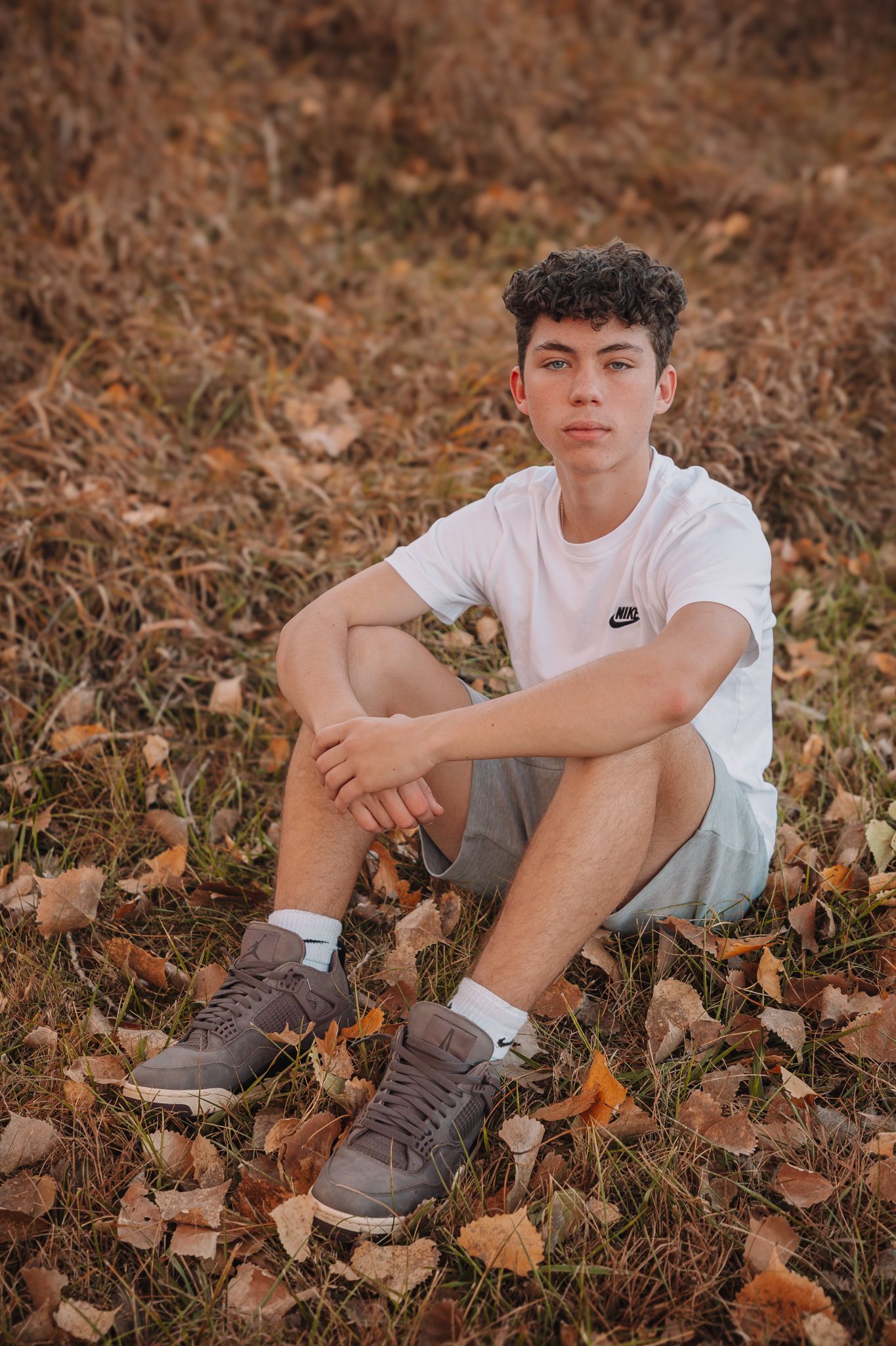 Fall boy senior photos Topeka KS Kansas