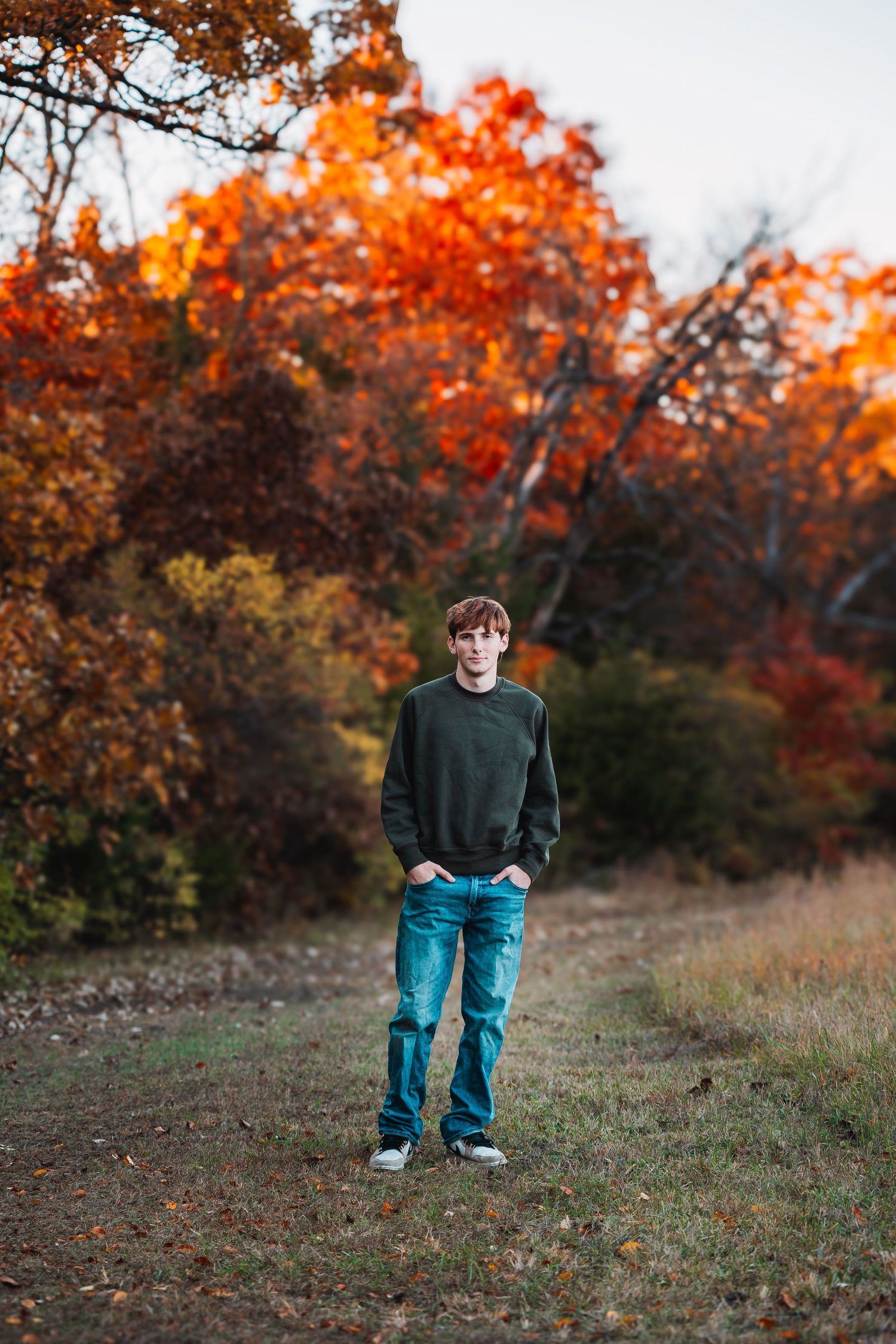 Senior Photo boy fall Topeka KS Cedar Crest