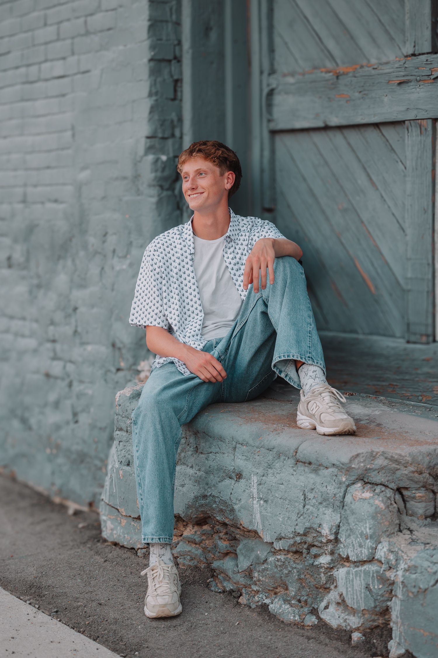 summer senior photos boy Topeka KS Kansas Topeka High School