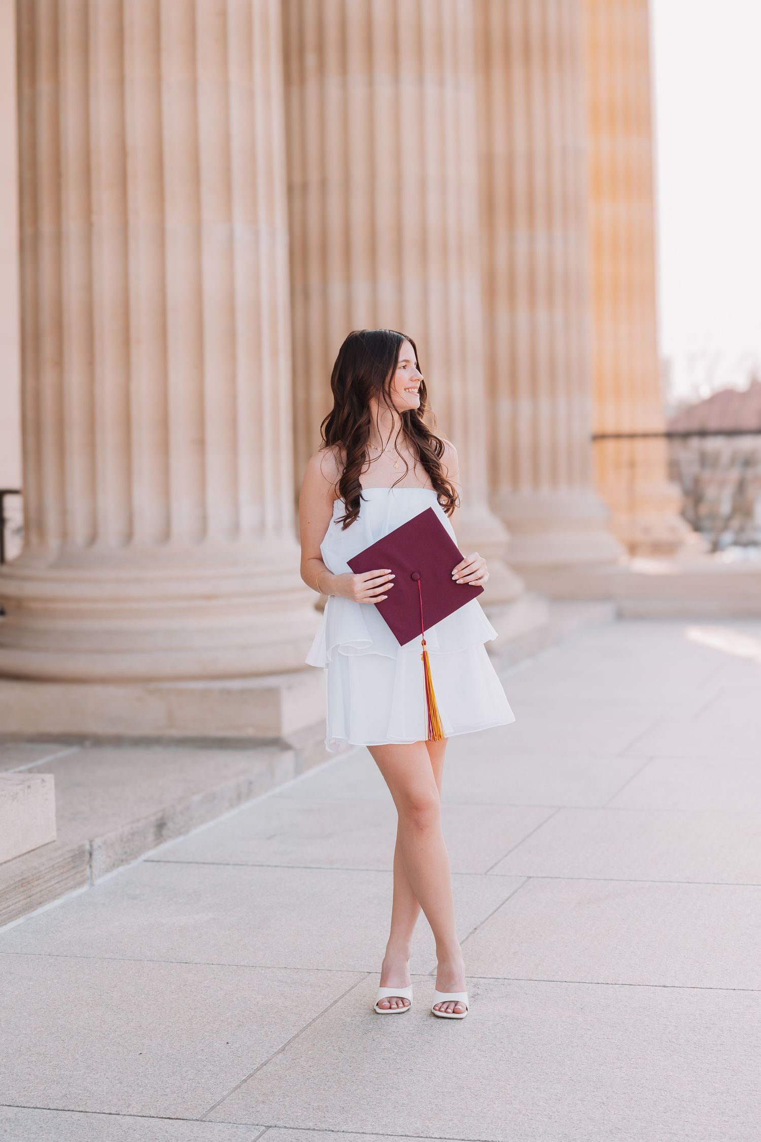 Cap and Gown photos spring Capitol Topeka KS Kansas Silver Lake