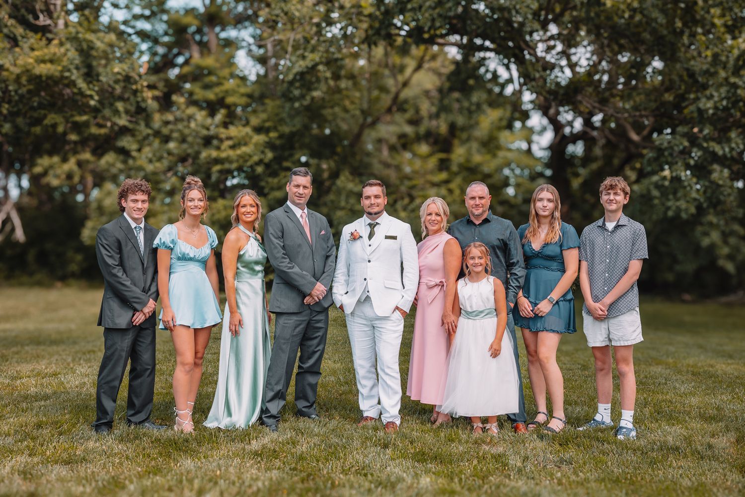 Family Photo at wedding at The Brownstone, Topeka, KS.