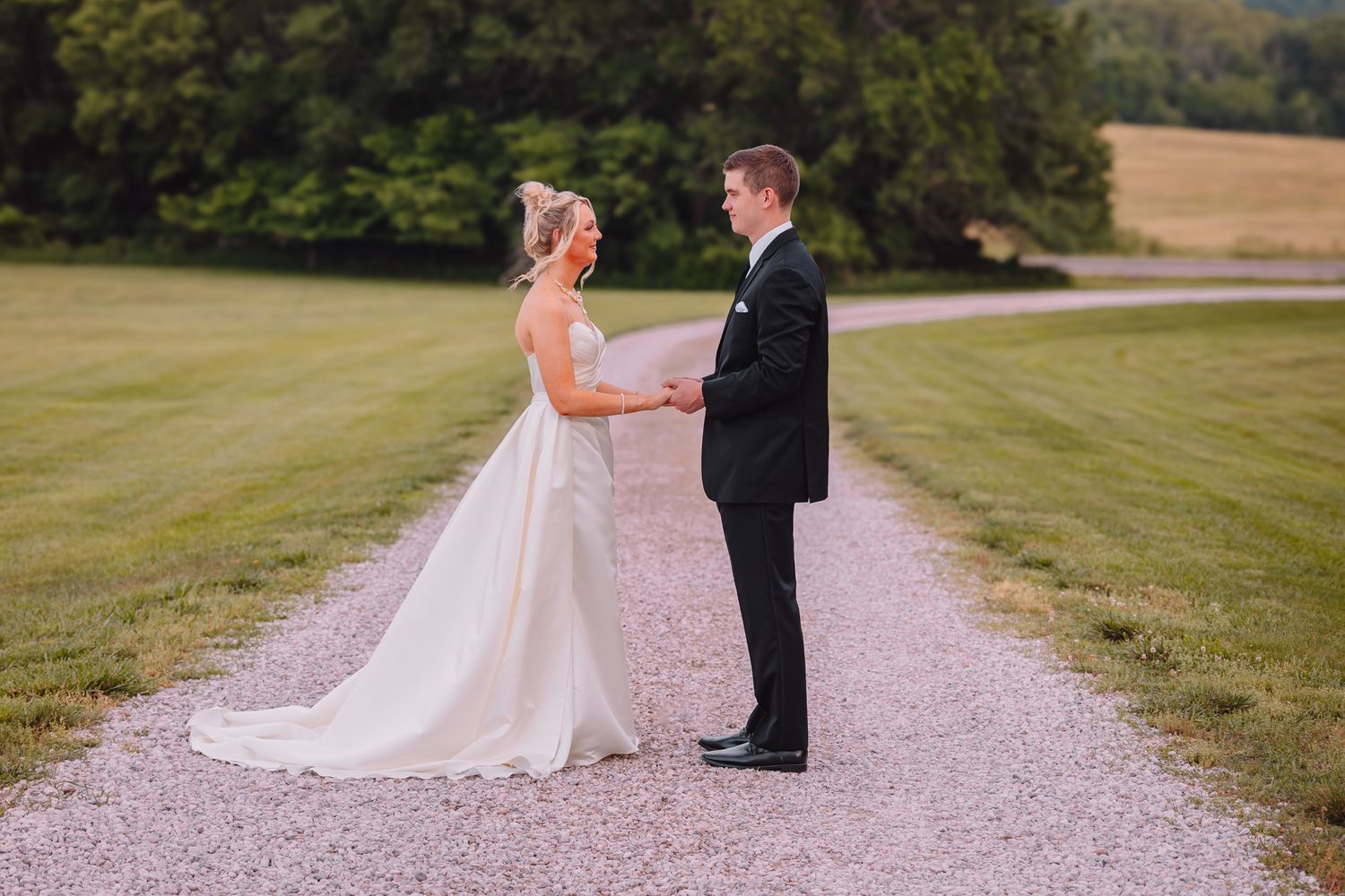 Romantic Wedding Photo of bride and groom in Kansas.