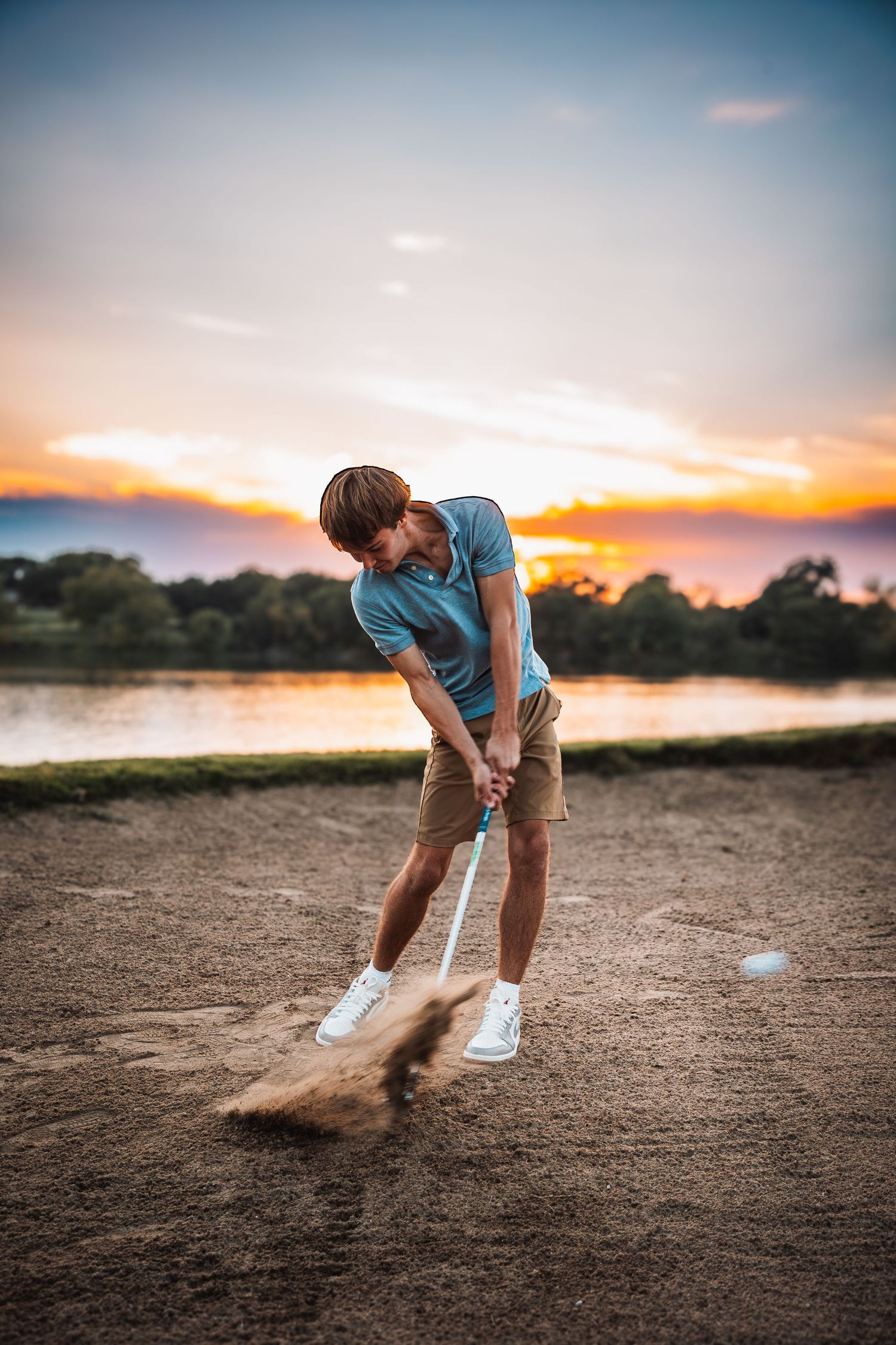 Senior Photo boy Topeka KS Summer Golf
