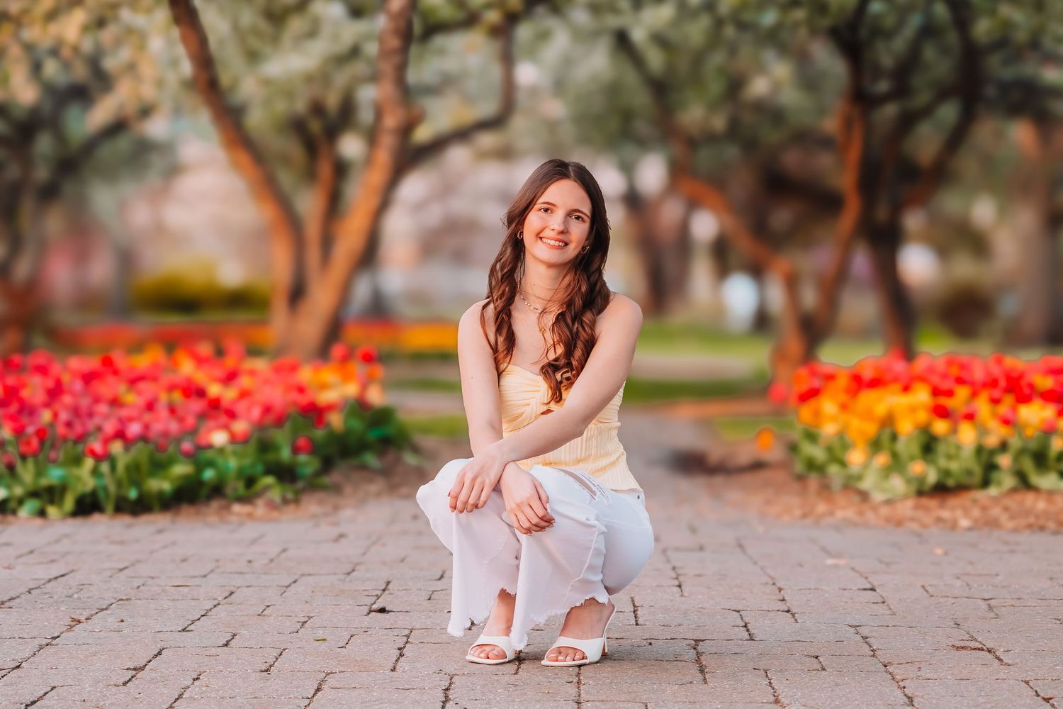 Ted Ensley Gardens Tulip Festival Topeka KS Kansas Senior Photos Girl