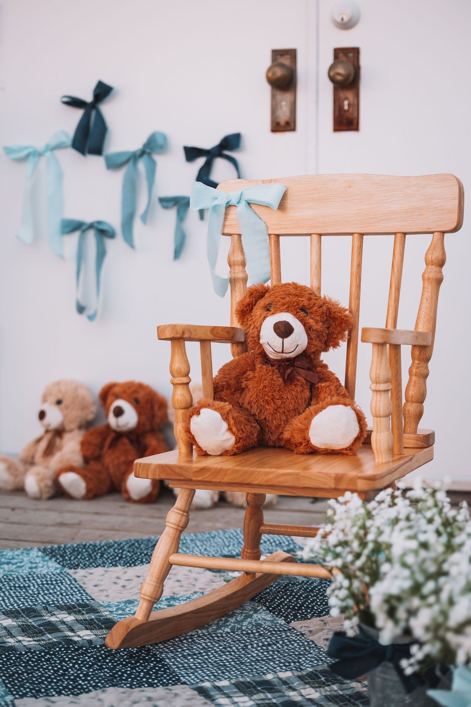 Mother's Day setup for mini sessions 2026 teddy bear vintage