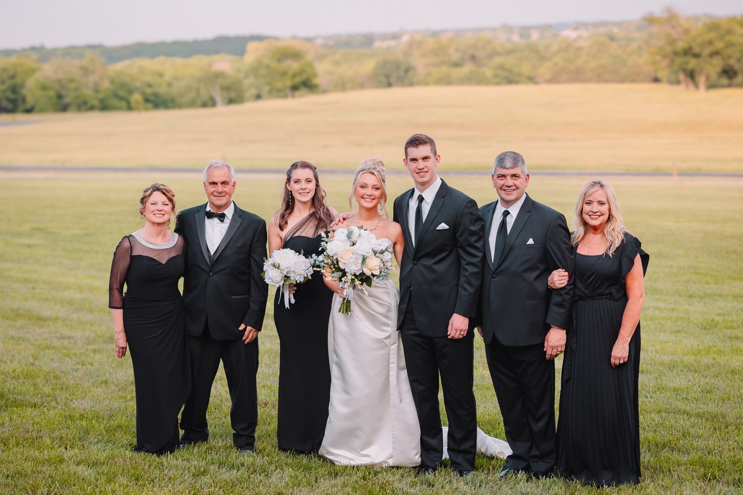 Family Photo at wedding in Kansas.