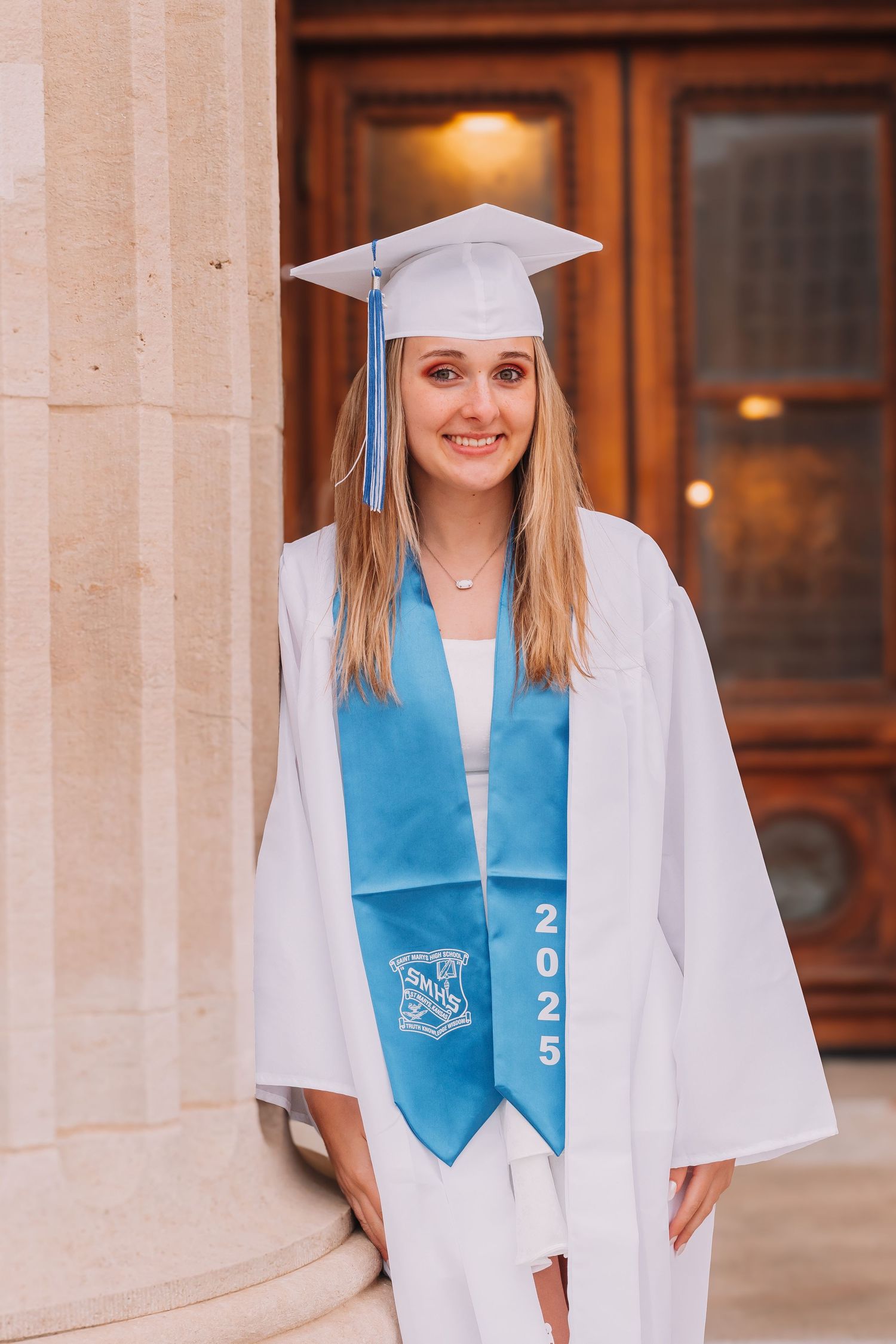Cap and Gown photos spring Capitol Topeka KS Kansas St. Mary's KS