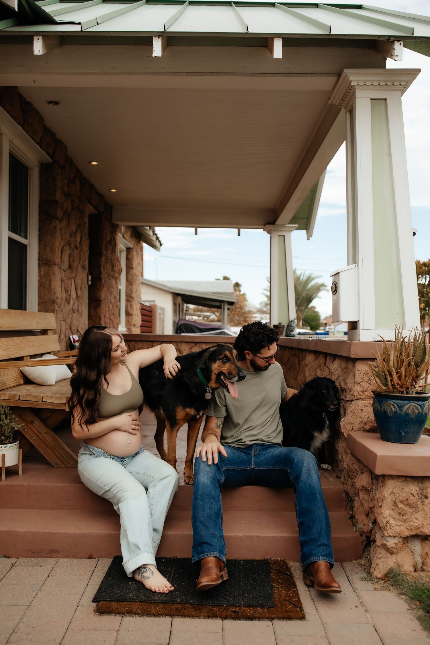 porch photos lifestyle maternity photos