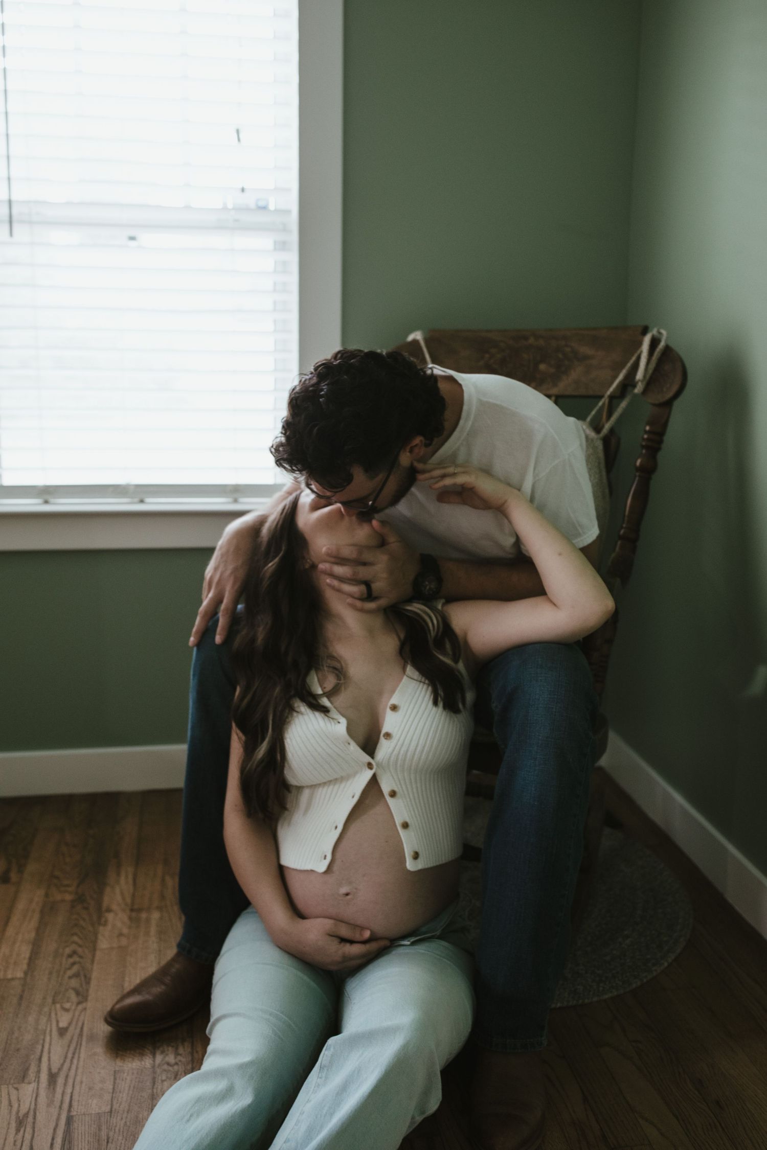 cute couples indoor maternity photos