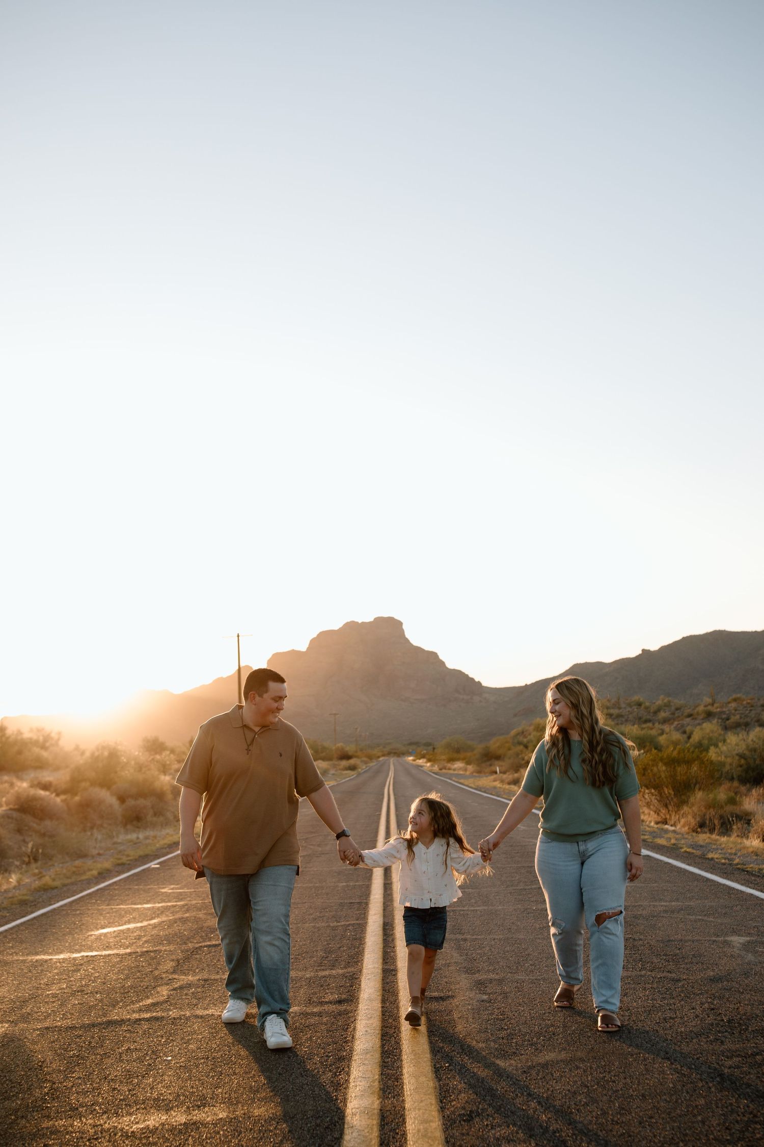 sunset golden hour family session desert Arizona