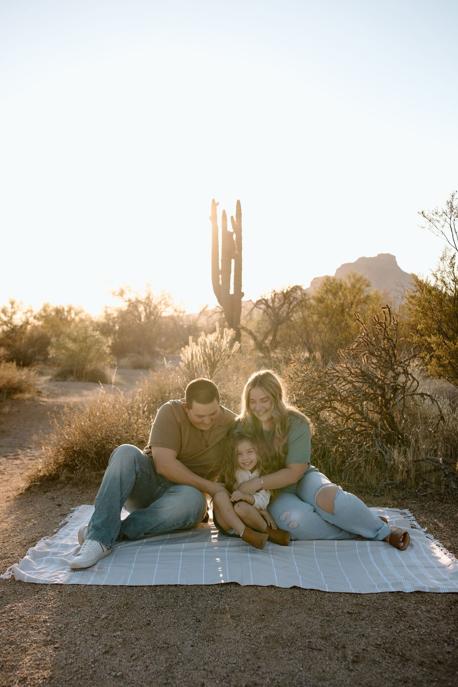 sunset golden hour family session desert Arizona