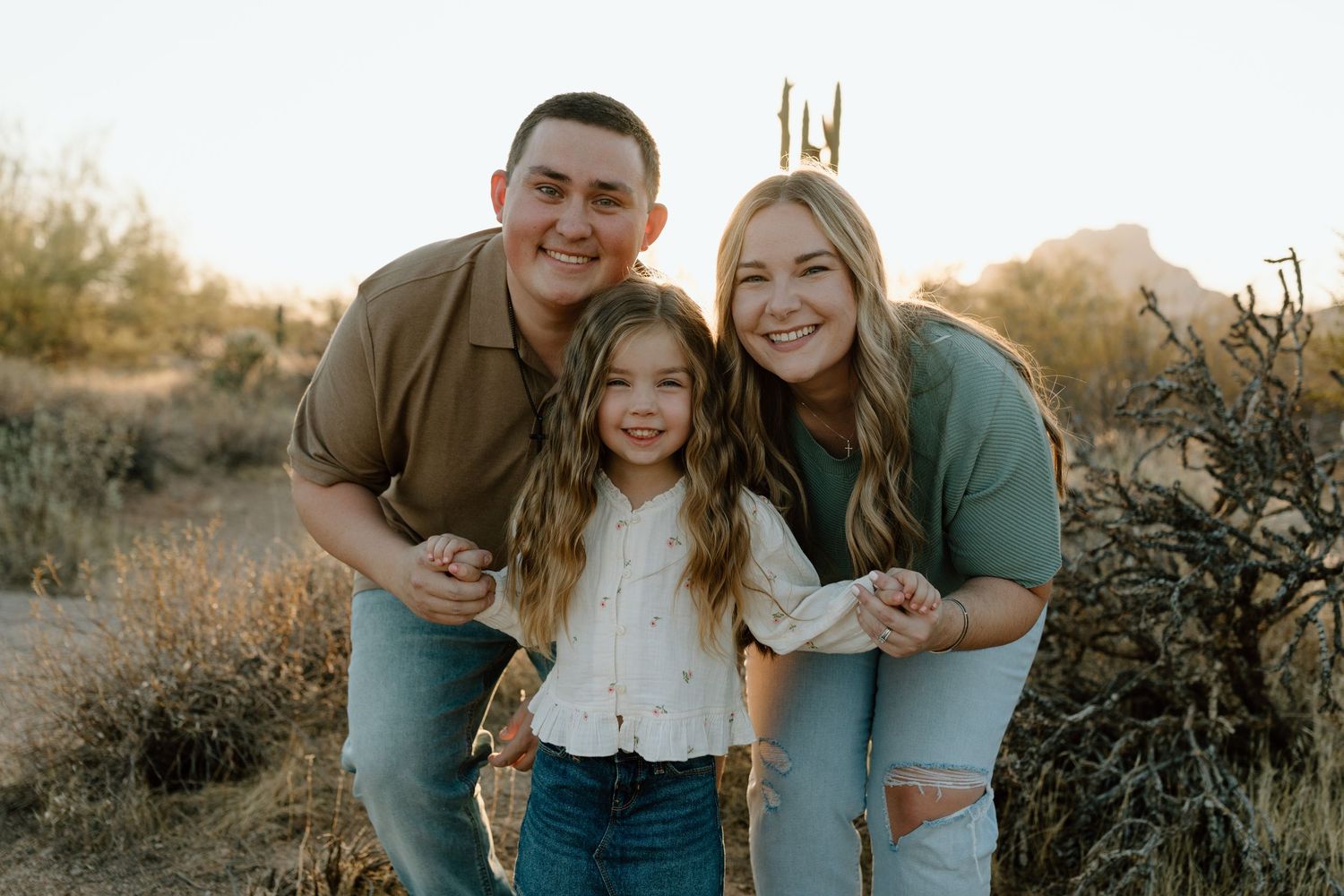 sunset golden hour family session desert Arizona