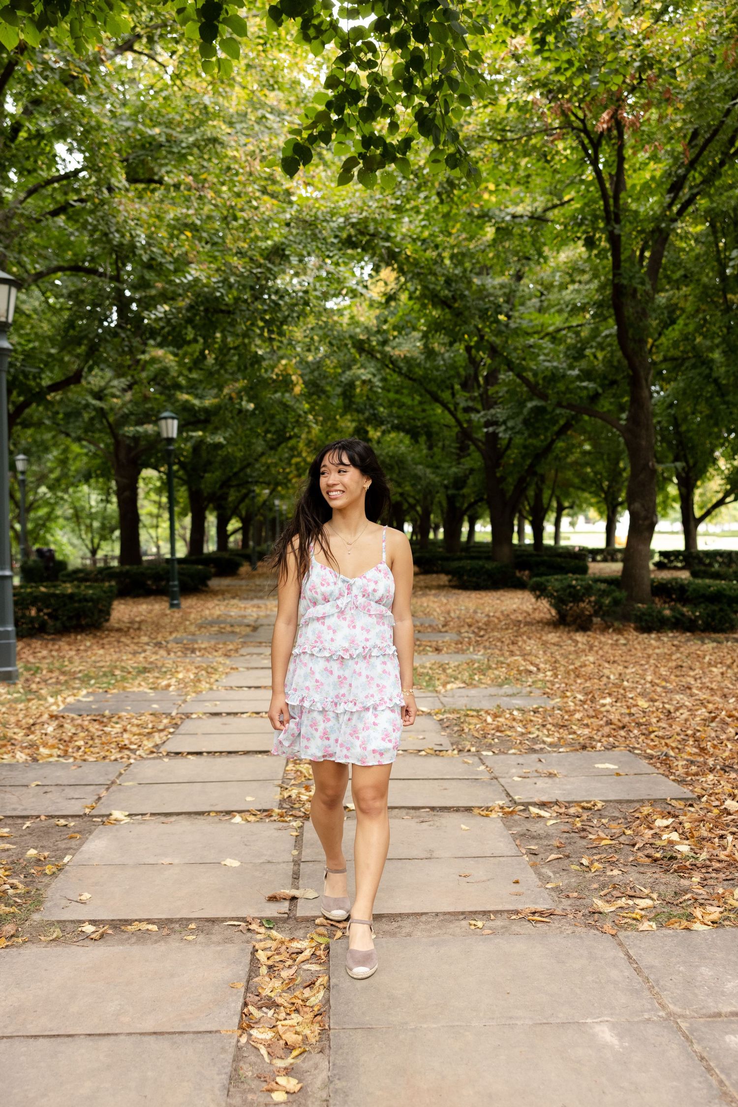 Senior walking in the park at Nelson Atkins Museum