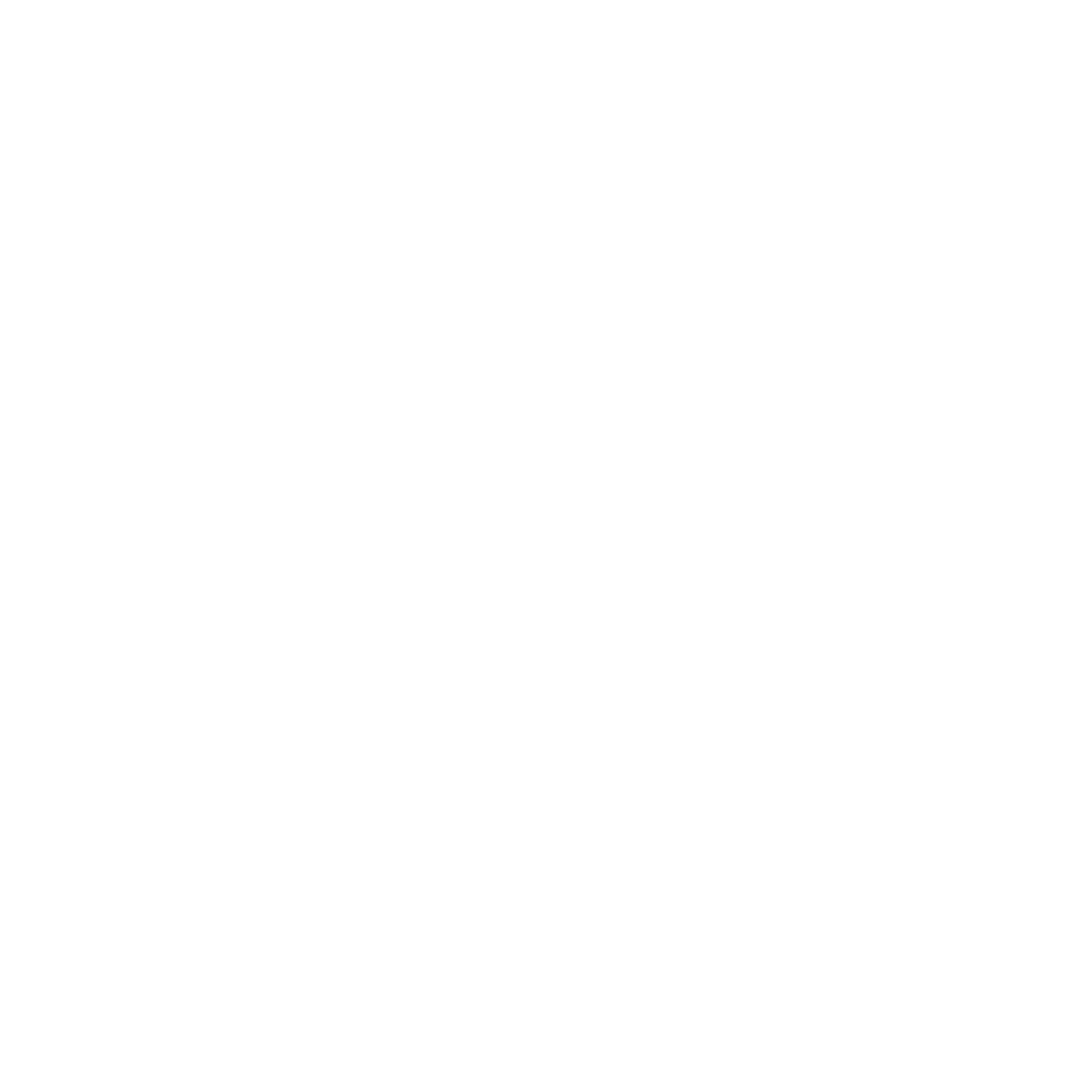 White circular photography logo design on black background.