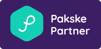 Pakske Partner logo featuring a teal hexagon with a white P icon on a purple background.