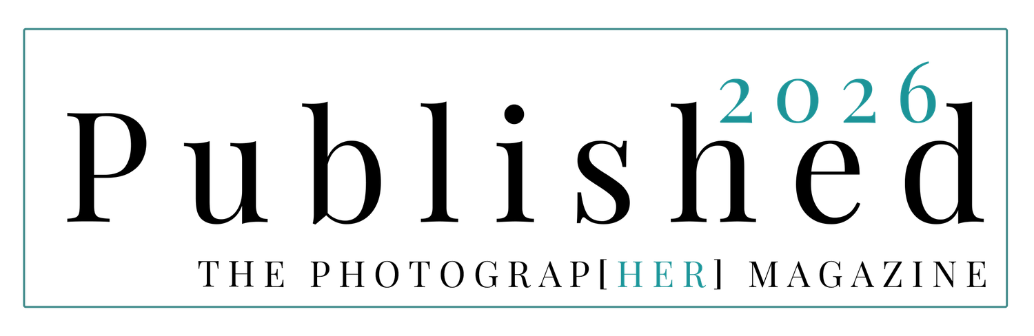 Published 2026 badge for The Photograp[HER] Magazine, featuring teal and black typography on a white background.