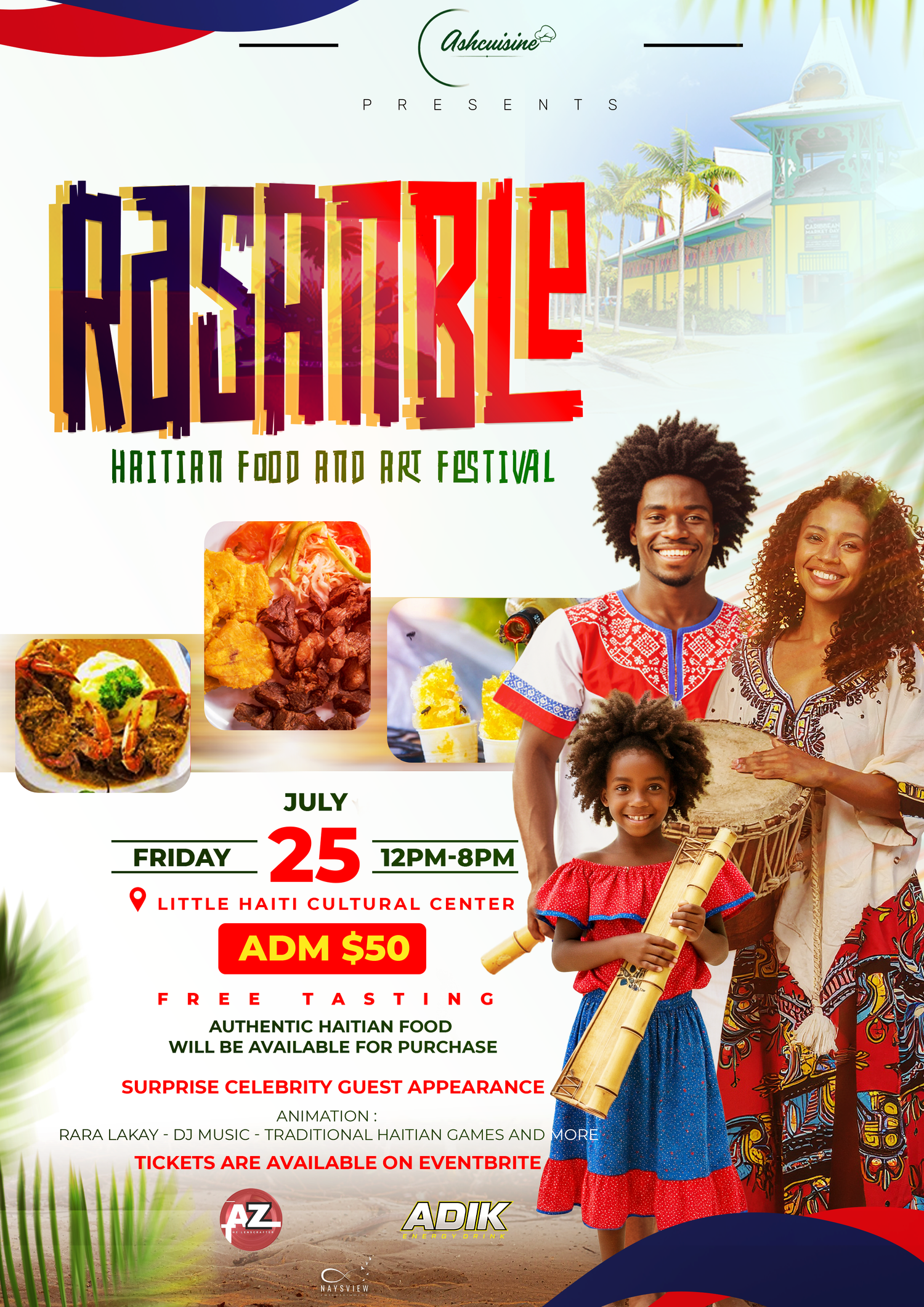 Colorful event poster for 
