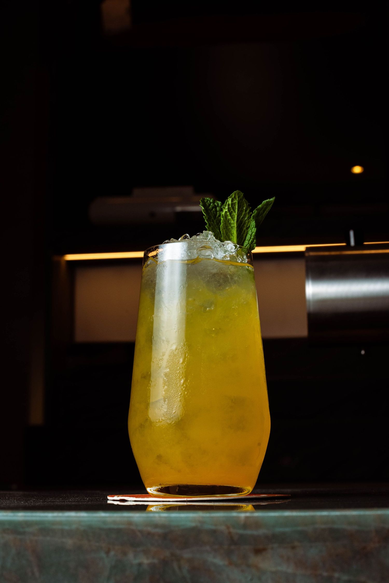Cocktails, yellow drink, bar dining, Cairns Restaurant, The Tone Curve