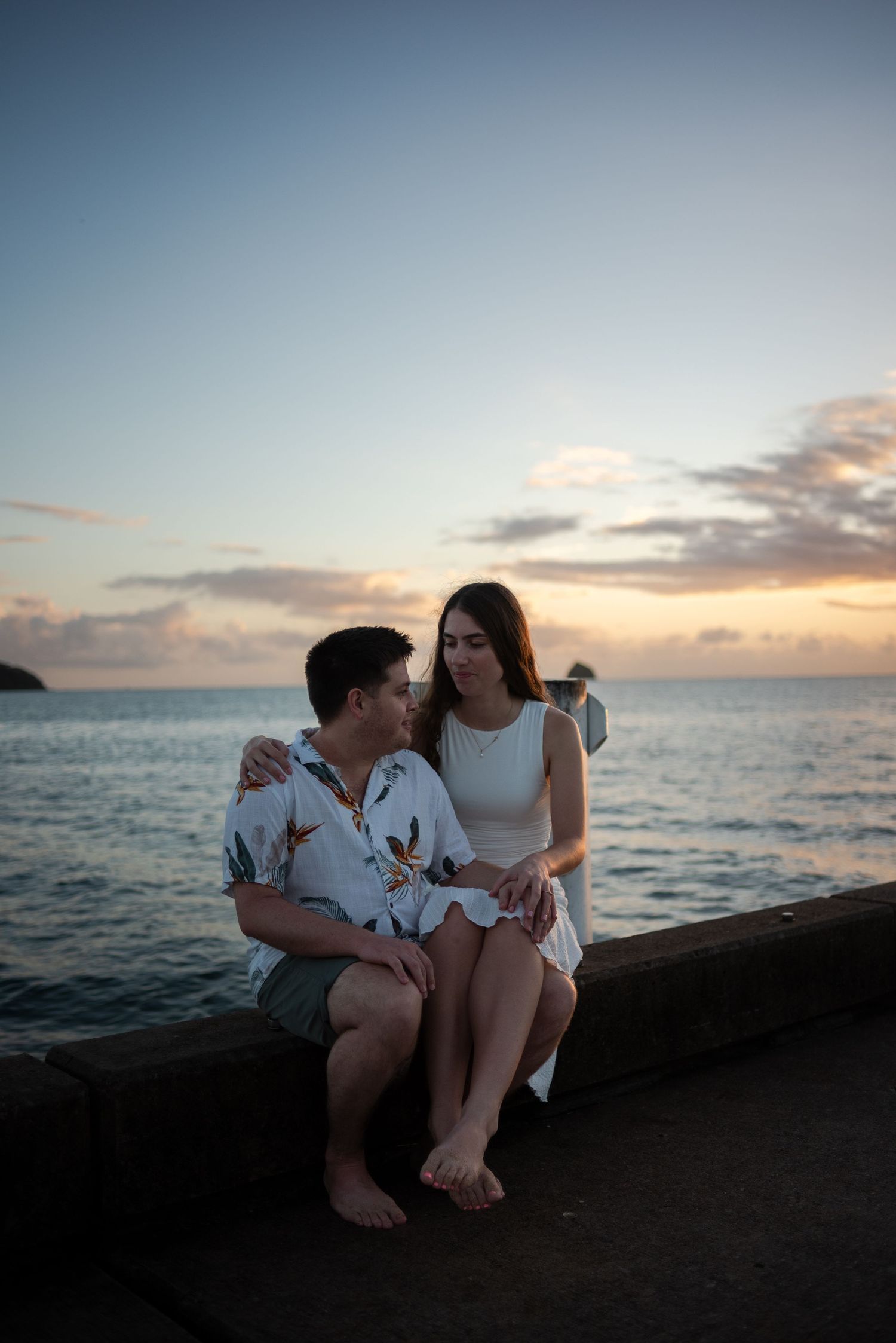 engaged couple by the ocean, cairns. Tone Curve Cairns copyright