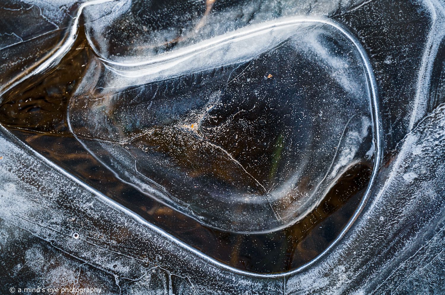 colour photo, frozen water, ice, trapped air, nature, abstract image, graphical photograph, winter