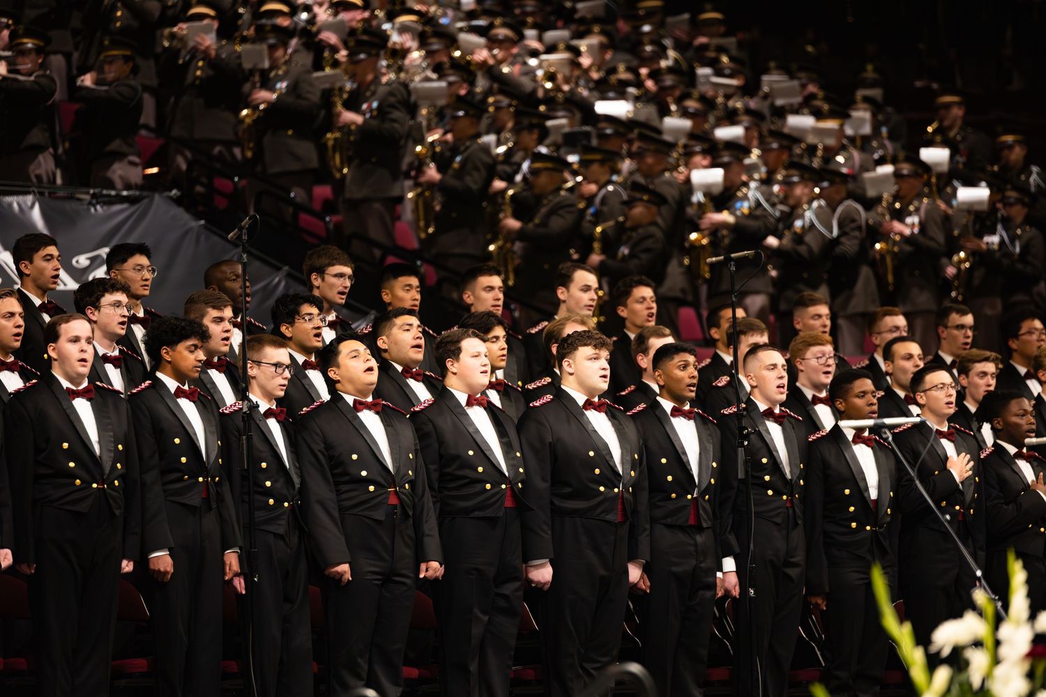 Aggies gathered for the Campus Muster Ceremony at Reed Arena in College Station, Texas, on April 21, 2025. (Whitney Moody/Texas A&M)