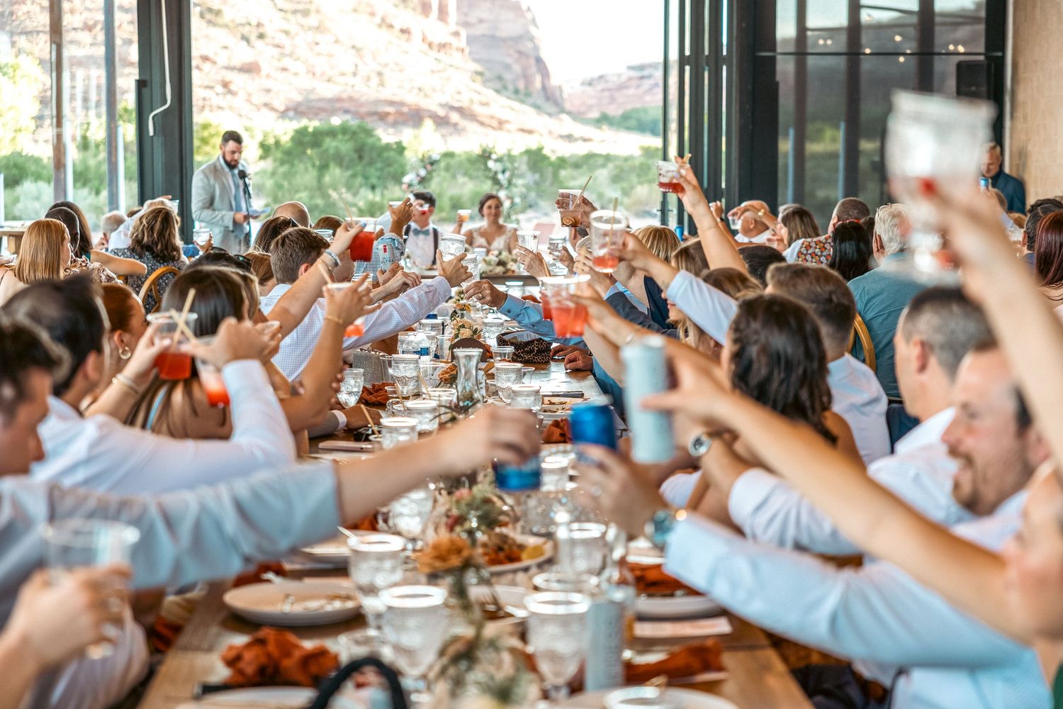 Cheers to the newlyweds!