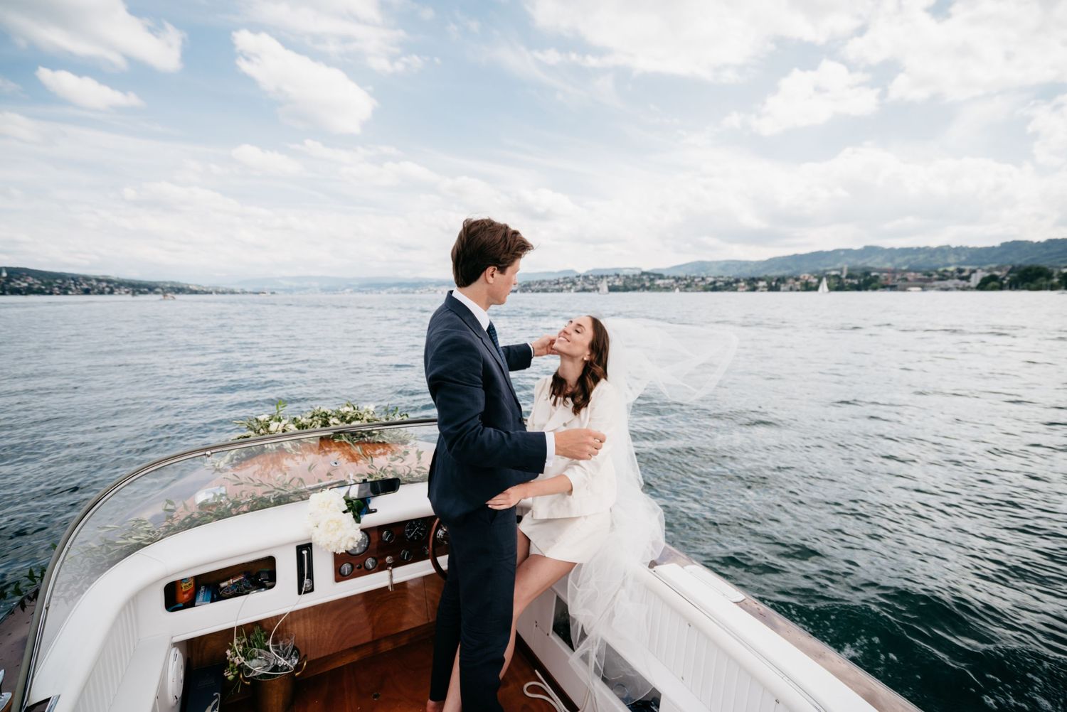 bride groom lake zurich elegant civil wedding